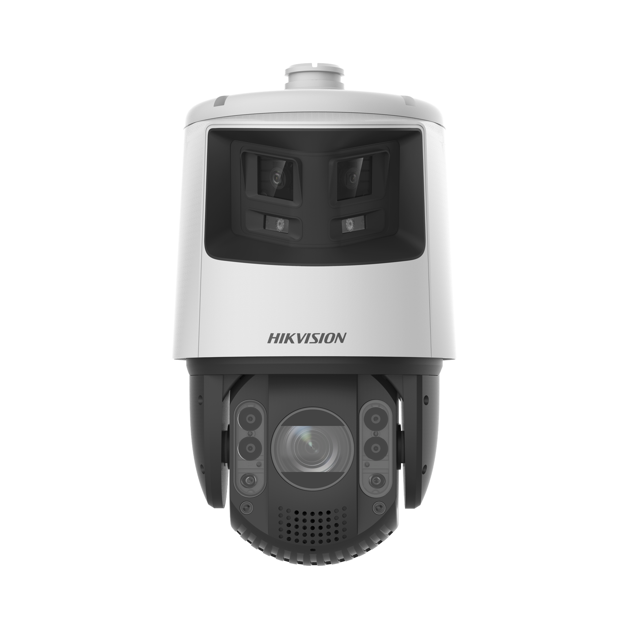 [TandemVu] PTZ IP 4 Megapixel con Cámara Panoramica 6 Megapixel / 25X Zoom / 200 mts IR / 30 mts Luz Blanca / ACUSENSE / IP66 / Alerta Audible y Luz Estroboscopica / Autoseguimiento / Hi-PoE / Alarmas I/O / Ultra Baja Iluminación / Micro SD