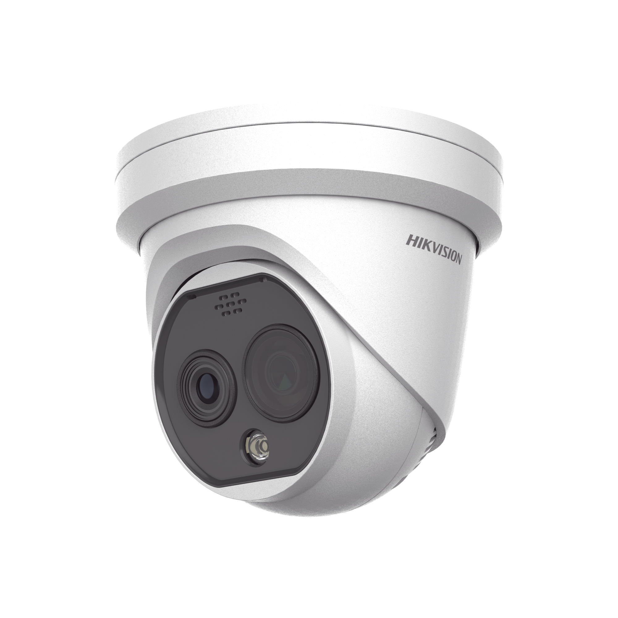 Turret IP Dual / Térmica 2.1 mm (256 x 192) / Óptico 2.2 mm (4 Megapixel) / Termométrica / Detección de Temperatura / PoE /Exterior IP66 / Sirena y Luz Intermitente Integrada / MicroSD