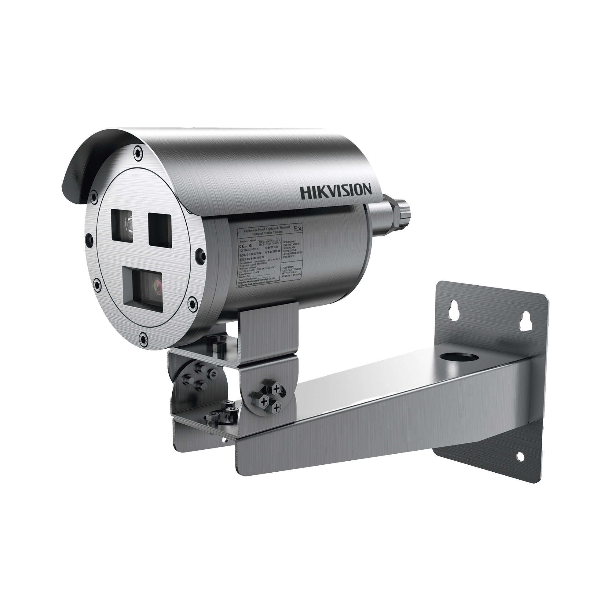 Bala IP Térmica Dual / Termico 7 mm (256 X 192) + Óptico 4 mm (4 MP) / Termométrica / Detección de Temperatura / IP68 / 30 mts IR / Antiexplosión / Anticorrosión