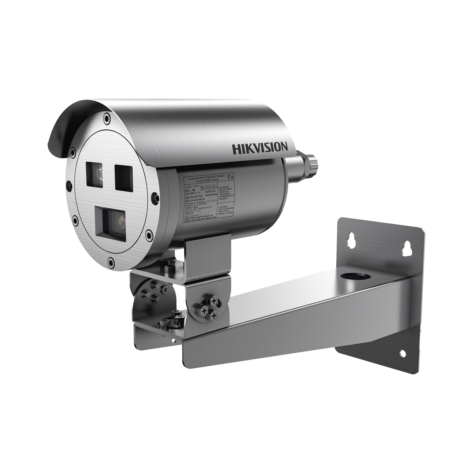 Bala IP Térmica Dual / Termico 15 mm (384 X 288) + Óptico 4 mm (4 MP) / Termométrica / Detección de Temperatura / IP68 / 30 mts IR / Antiexplosión / Anticorrosión