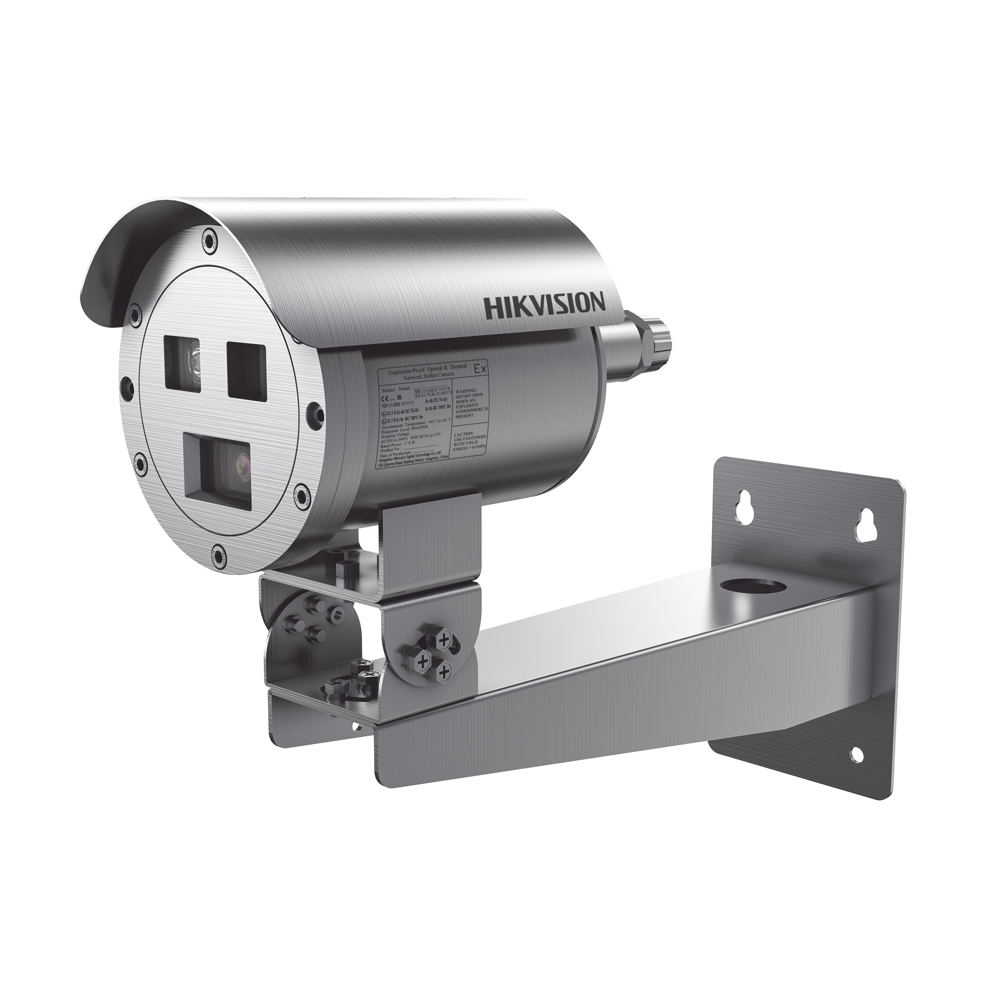 Bala IP Térmica Dual / Termico 9.7 mm (384 X 288) + Óptico 4 mm (4 MP) / Termométrica / Detección de Temperatura / IP68 / 30 mts IR / Antiexplosión / Anticorrosión