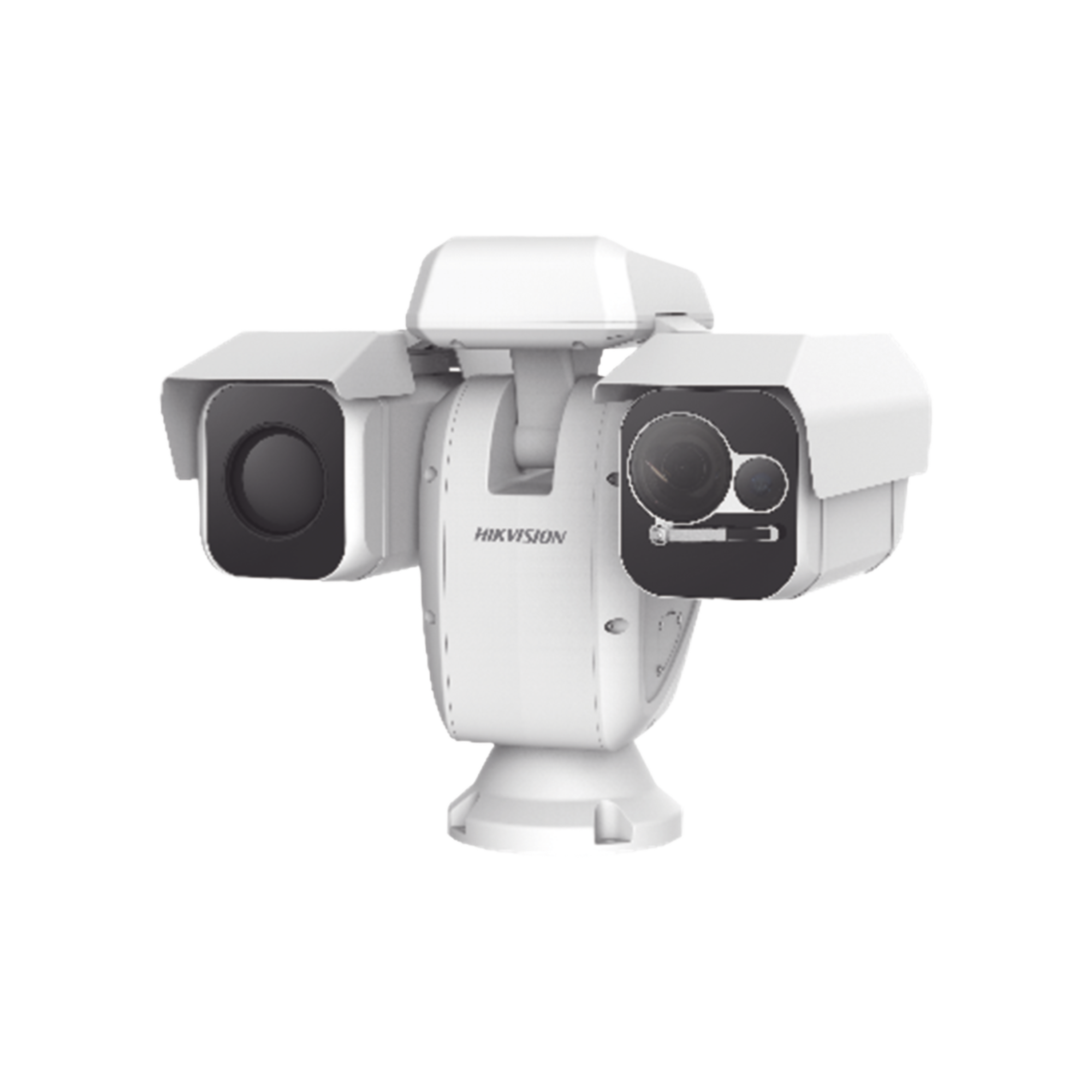 Punta de Poste IP Dual / Térmica 75 mm (384 X 288) + Óptico 4 MP 40X / 800 mts IR / IP66 / Detección de Temperatura / microSD