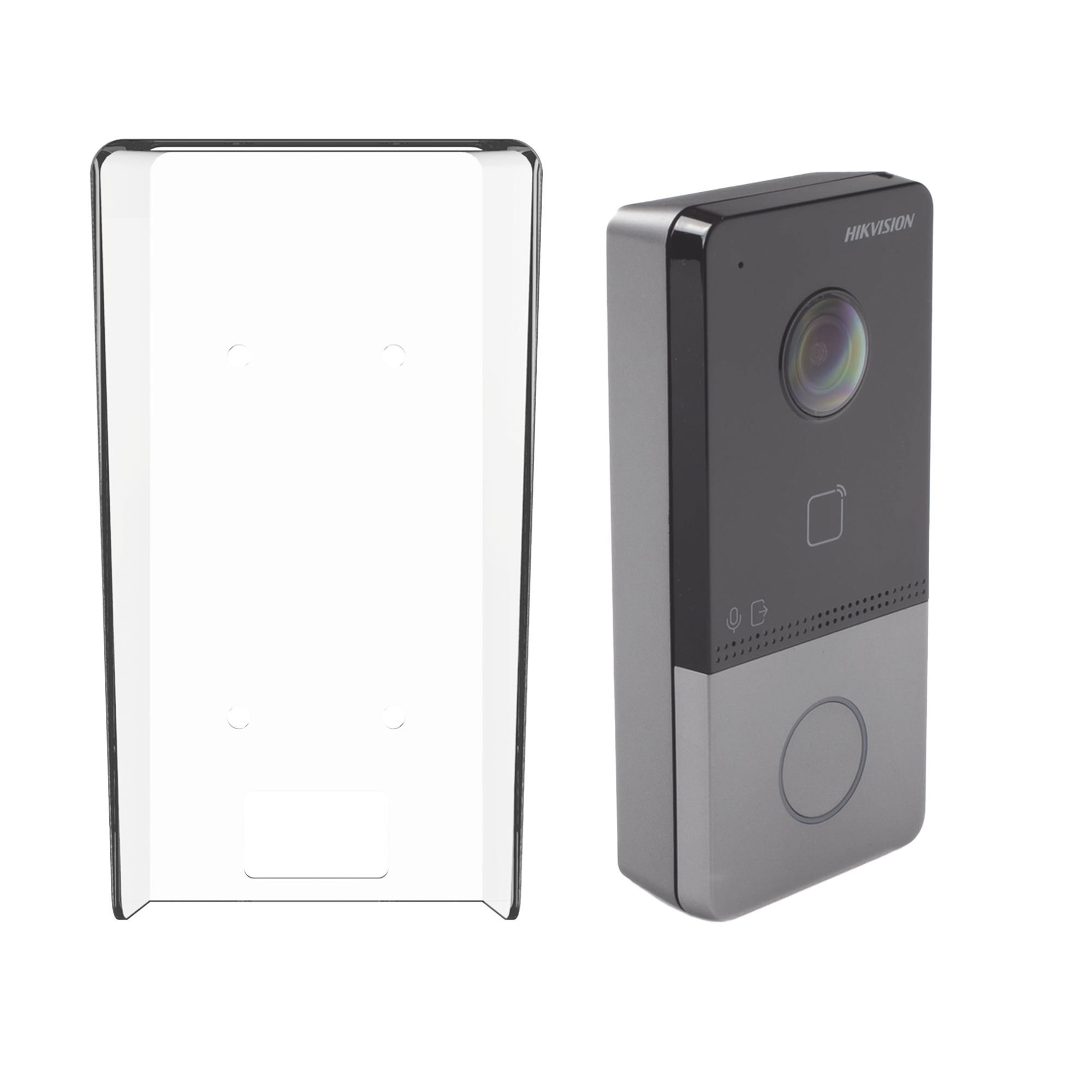 Kit Videoportero IP + Carcasa protectora 2 Megapixel  / PoE Estandar / IP65  / Apertura desde Hik-connect / Soporta 1 Departamento y Hasta 6 Monitores / Soporta Tarjetas Mifare / 1 Salida Relay
