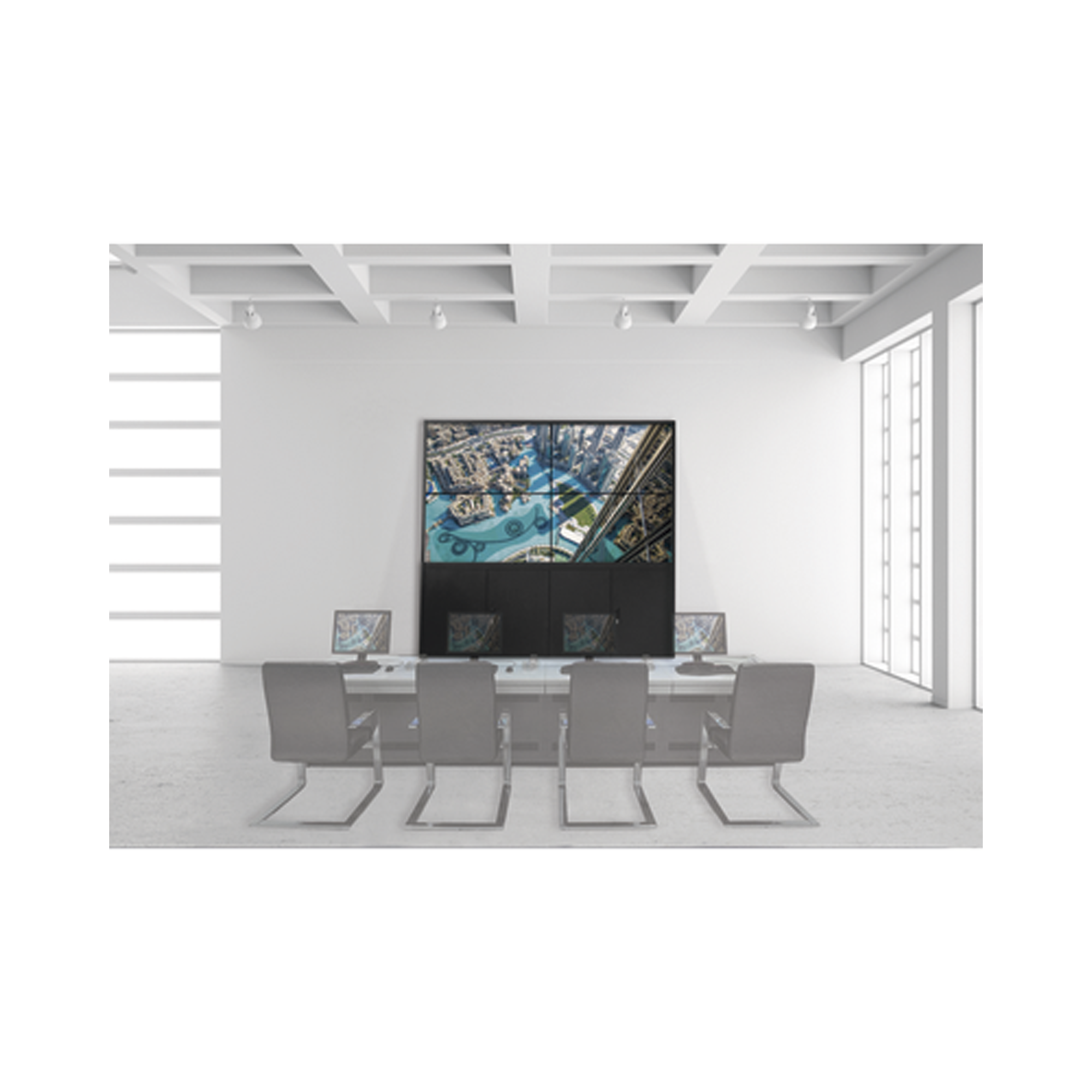 Kit Videowall 3X3 / Incluye 9 Pantallas de 55" / Decoder / Base de Piso / Accesorios de Instalación