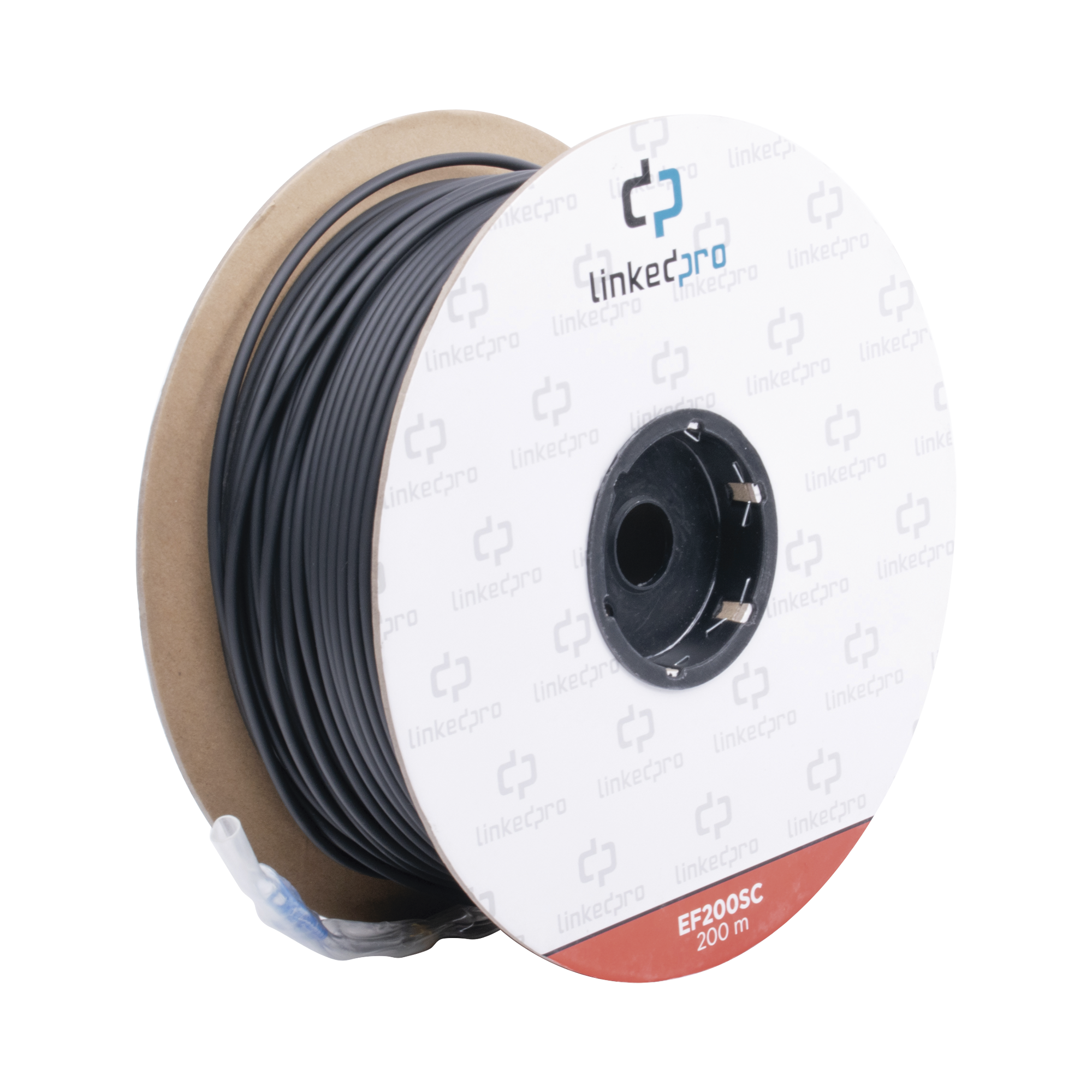 Carrete de Fibra Óptica Monomodo con Conectores SC-SC Duplex, Reforzada con Kevlar, de 200 metros, Para instalaciones subterráneas por tubería