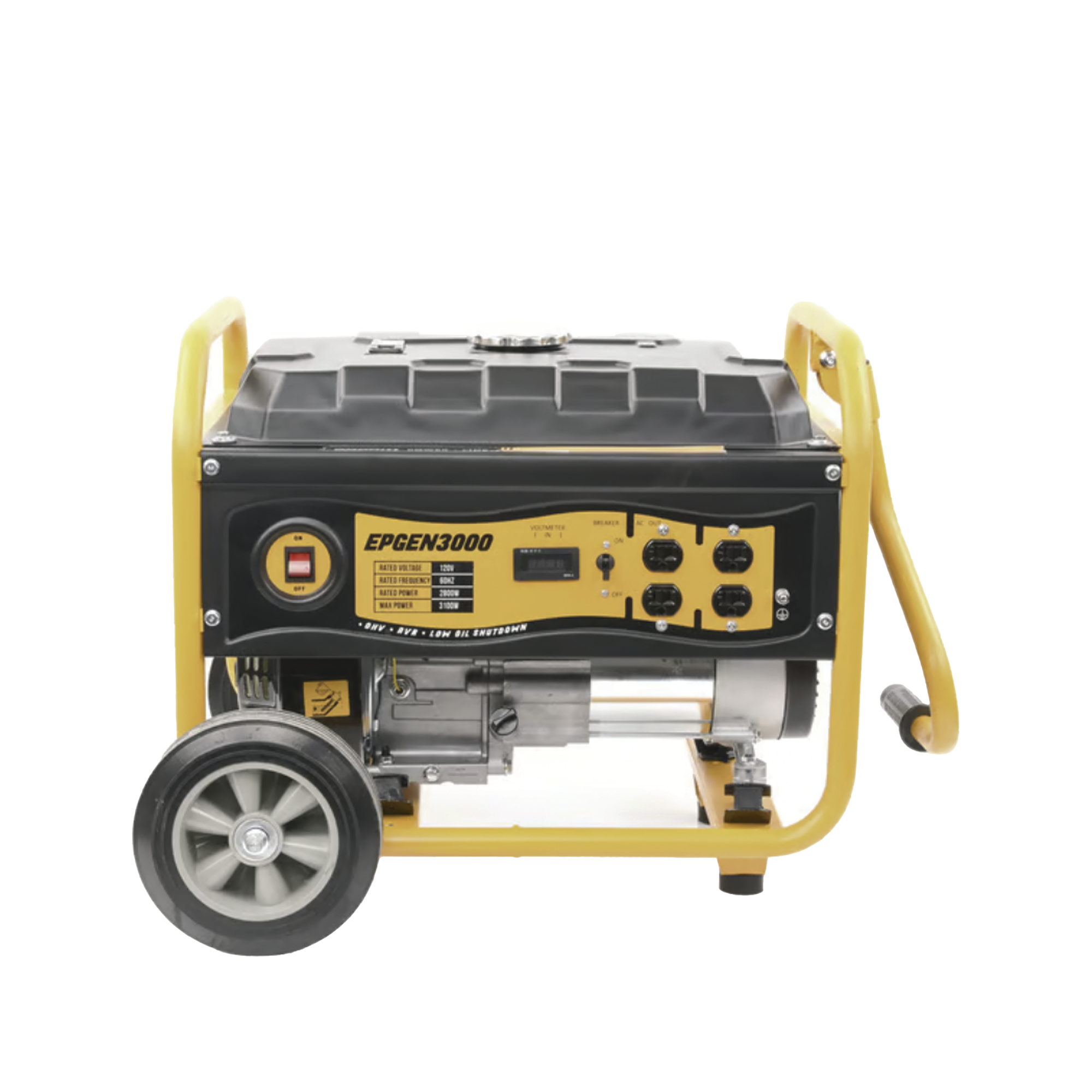 Generador a Gasolina / Planta de Emergencia 3kW, 110Vca, Encendido de Jalón, Jaula con Ruedas para Fácil Traslado