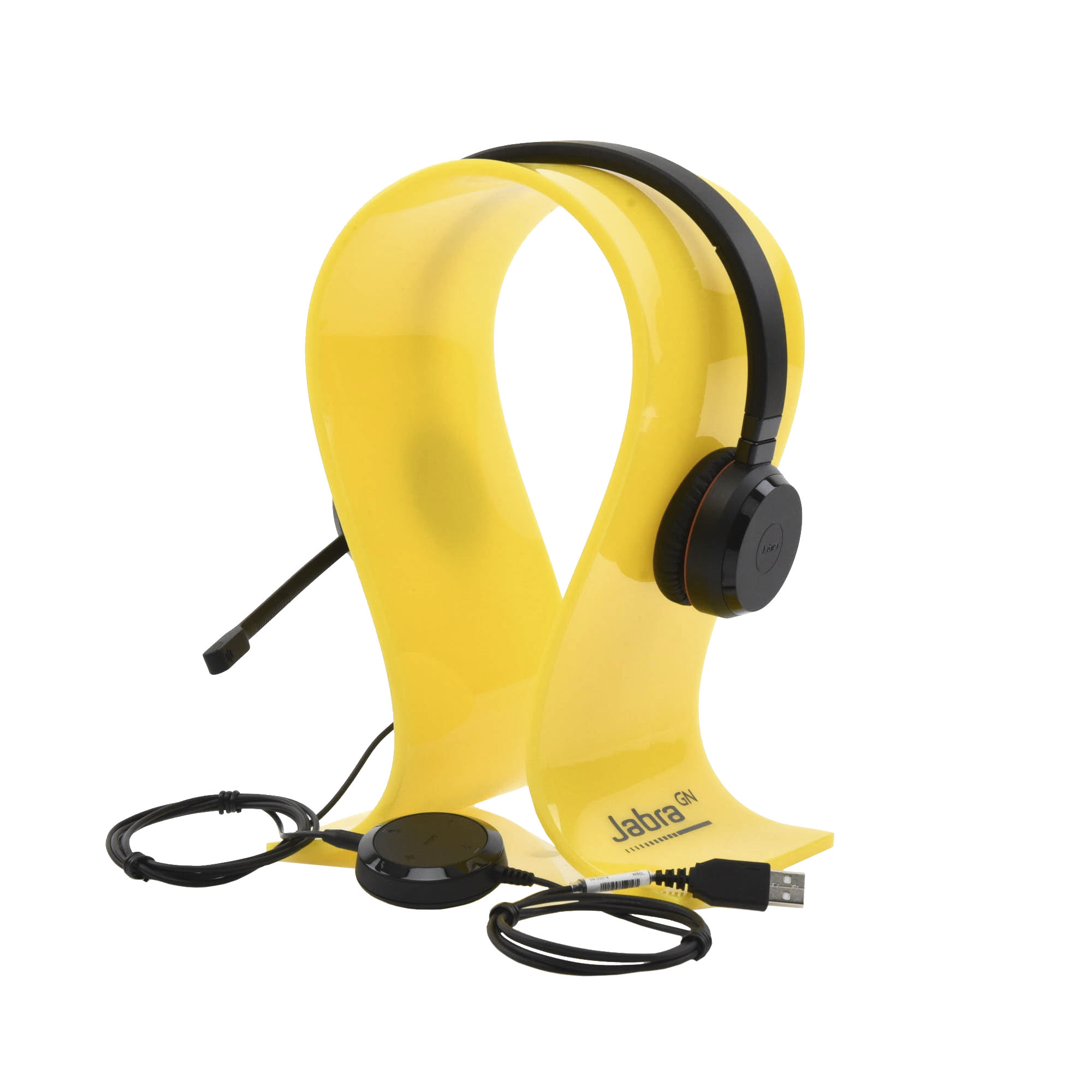 Jabra Evolve 30 Duo con conexión USB / 3.5mm, micrófono con cancelación de ruido y controlador en el cable con botones e indicadores LED (5399-823-309)