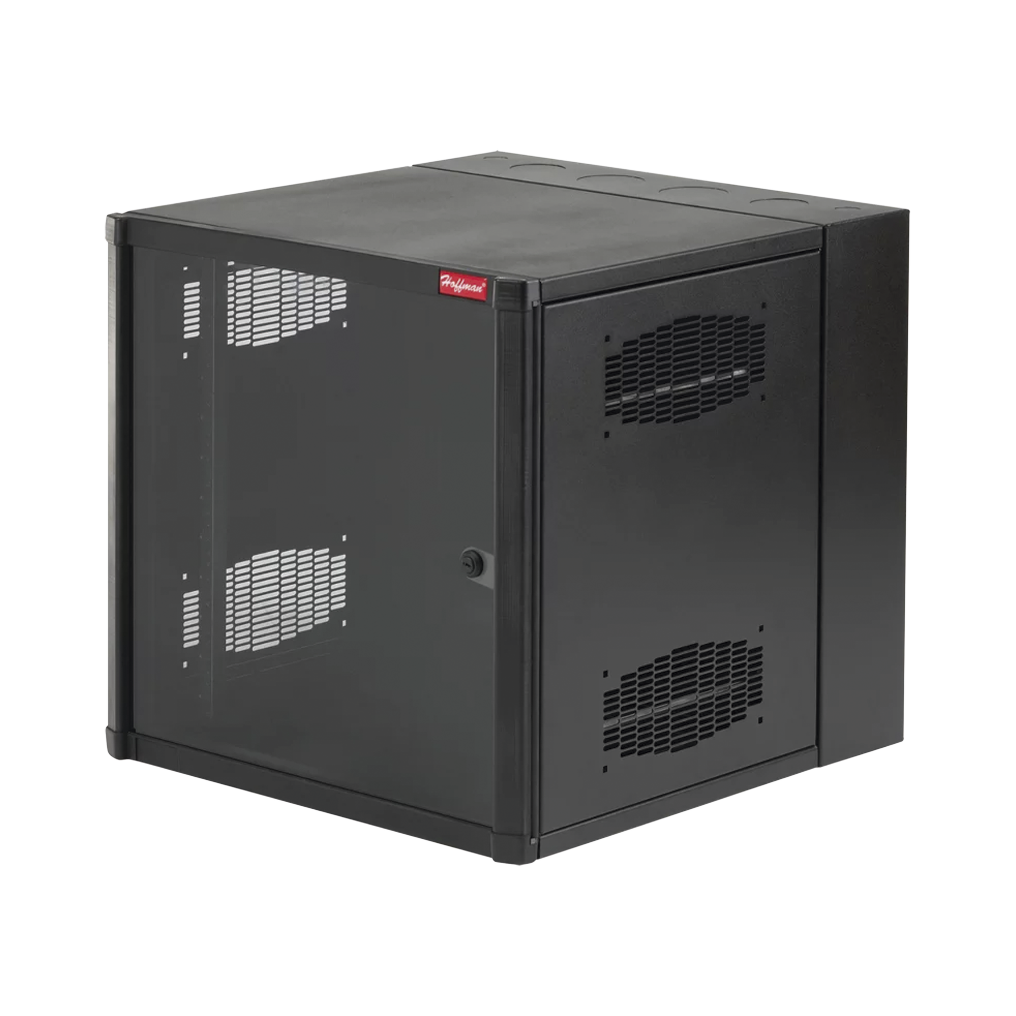 Gabinete AccessPlus de Montaje en Pared de 19in, Rieles Numerados y Roscados #10-32, Puerta con Ventana de Seguridad, 600 mm de Ancho, 637 mm de Profundidad, 12 UR, Color Negro