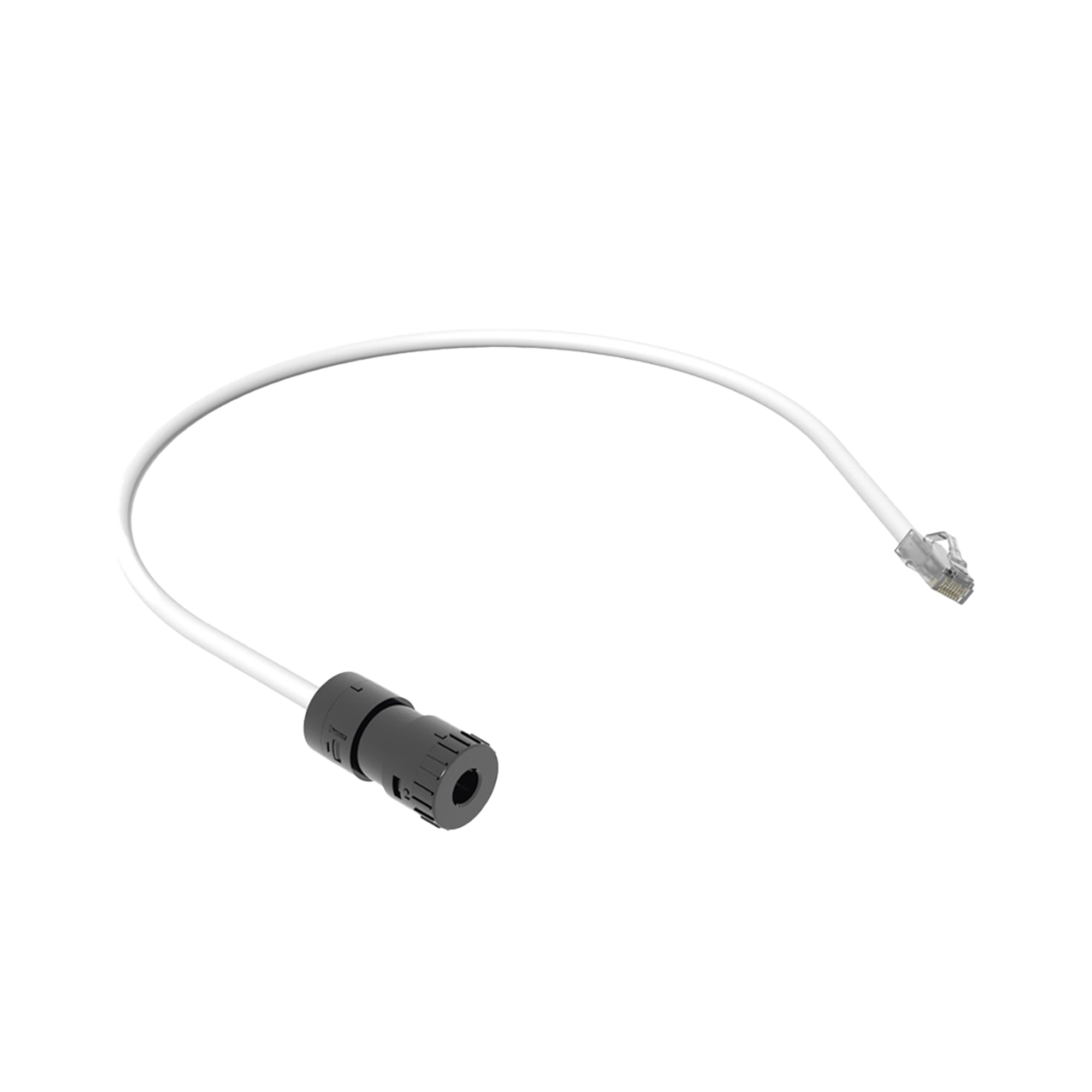 Cable de Conexión en Campo Jack a Plug RJ45, Categoría 6A, CMP (Plenum), 0.5 Metros, Color Blanco