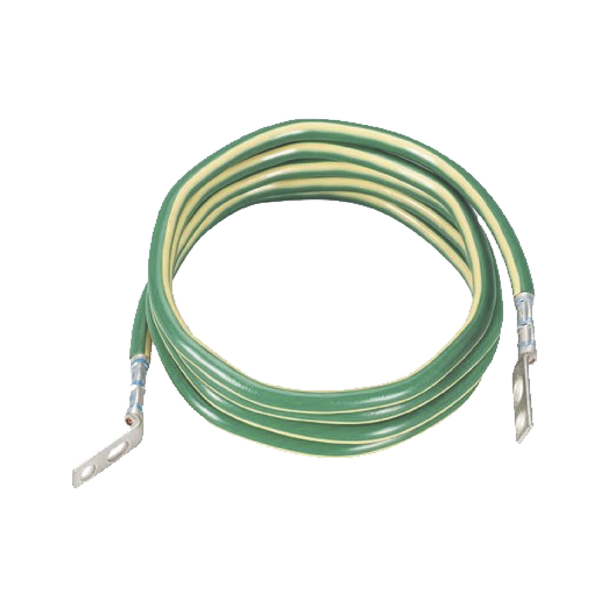 Jumper para Aterrizar Equipos, 6 AWG, con Terminal Doblada a 45 Grados, Para Conexión a Tierra y Terminal Recta Para Equipos, 1.8m de Largo