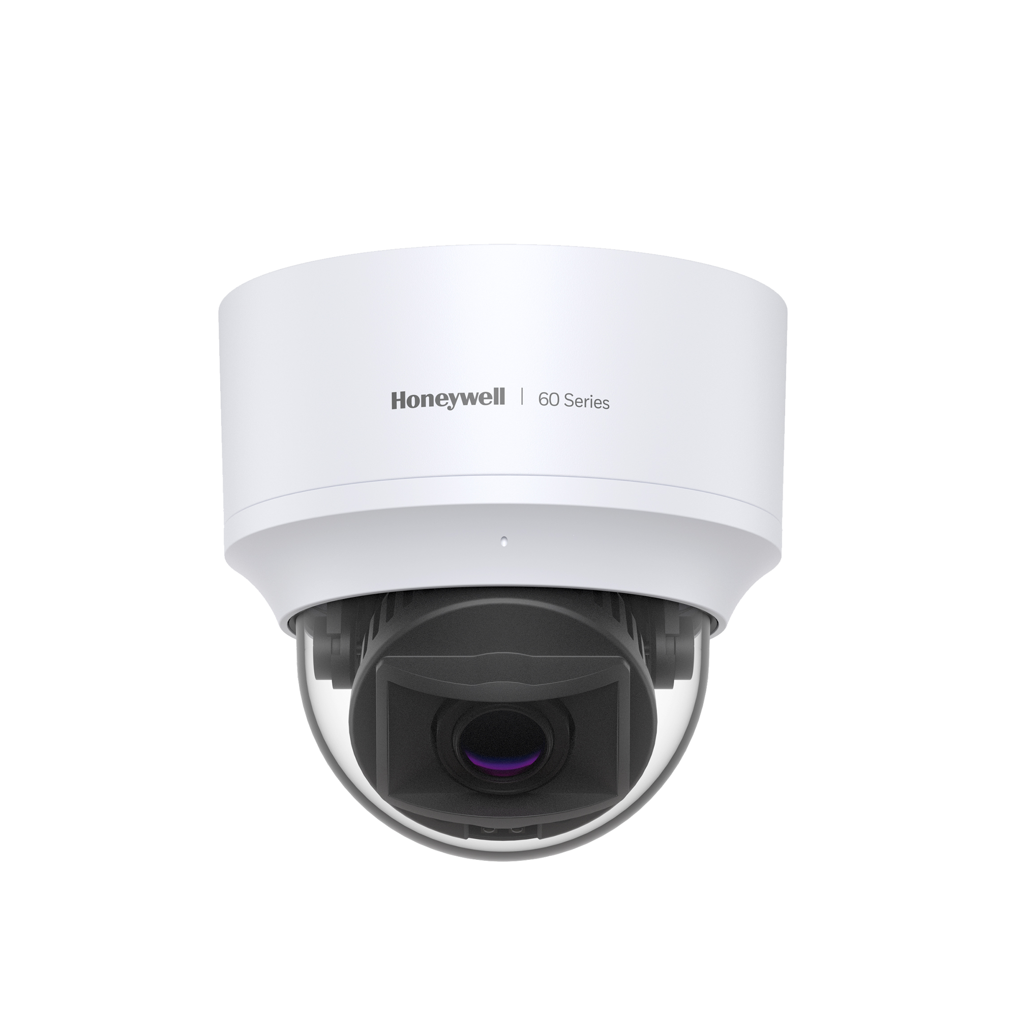 Domo IP 5 MP / Lente Mot. 7 a 22 mm / Interior / 30 mts IR / H.265 / NDAA / ONVIF / IP52 / IK10 / Detección Sabotaje / Movimiento / Rostros / Intrusión / Merodeo / Objeto Abandonado / Audio I/O / PoE / Serie 60 / Honeywell Security