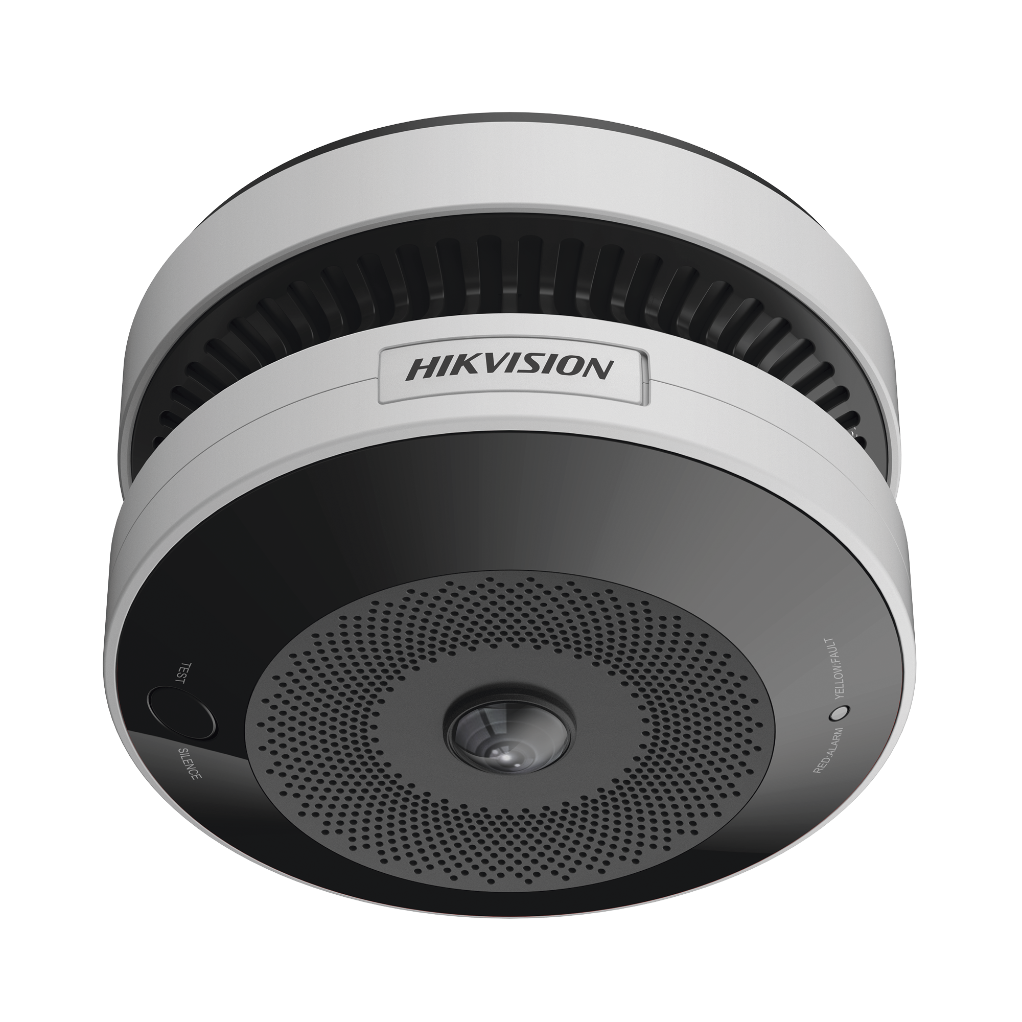 (HikFire) Mini Fisheye IP 4 Megapixel con Detector de Humo Puntual  / Autónomo / Entrada y Salida de Alarma / 15 mts IR / PoE / WDR 120 dB / Alarma de 85 dB / MicroSD 128GB / Compatible con Hik-Connect