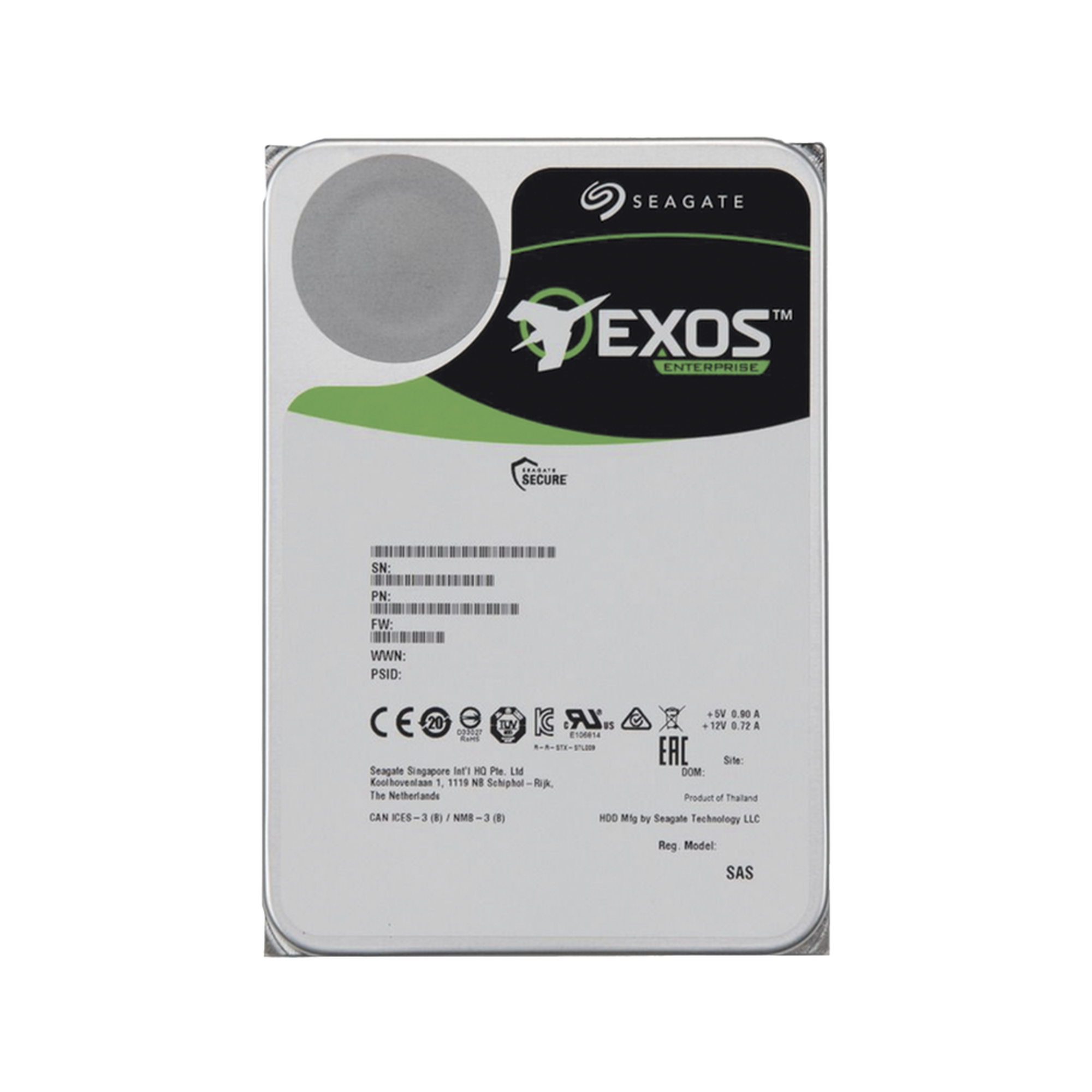 Disco Duro 3.5" 10TB EXOS / 7200 RPM / SATA / Alto Rendimiento / Recomendado para DS-81024S