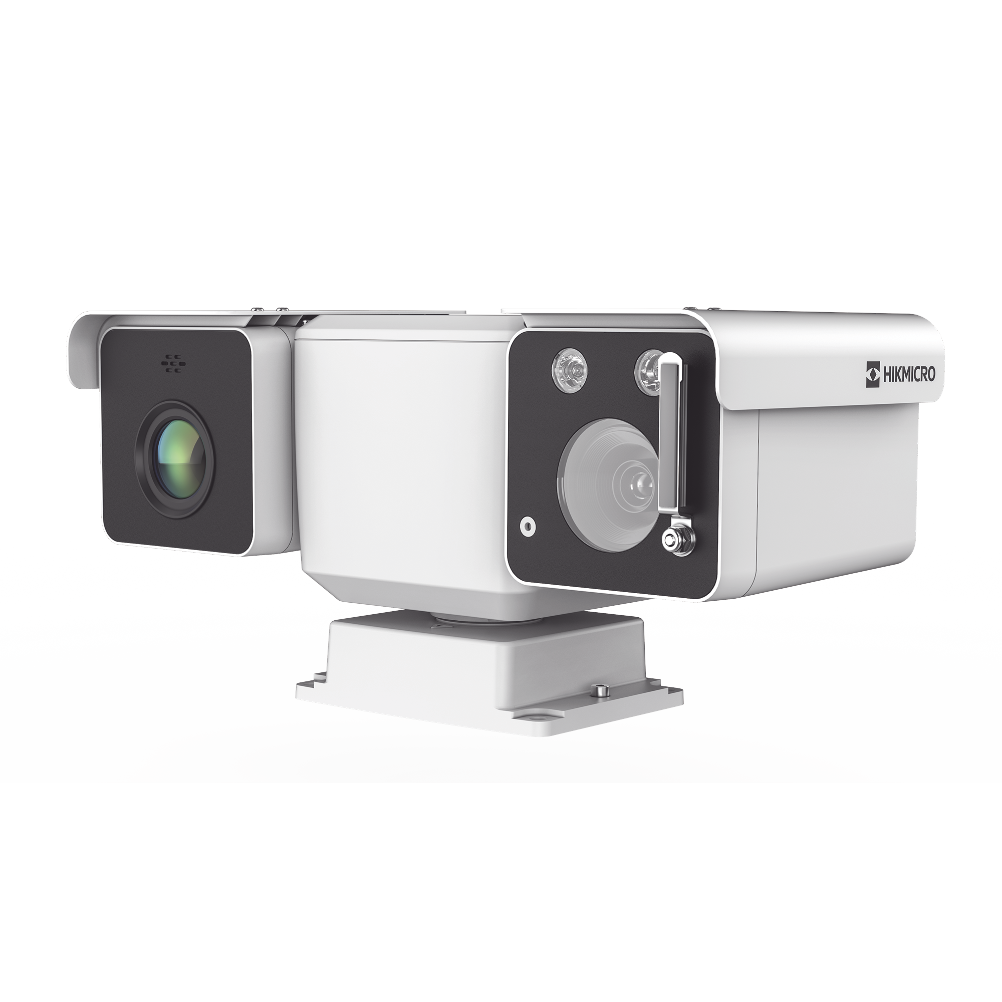 Mini Punta de Poste IP Dual / Térmica 25 mm (384 X 288) + Óptico 32X (4 Megapixel) / 800 mts IR / IP66 / Detección de Temperatura / microSD