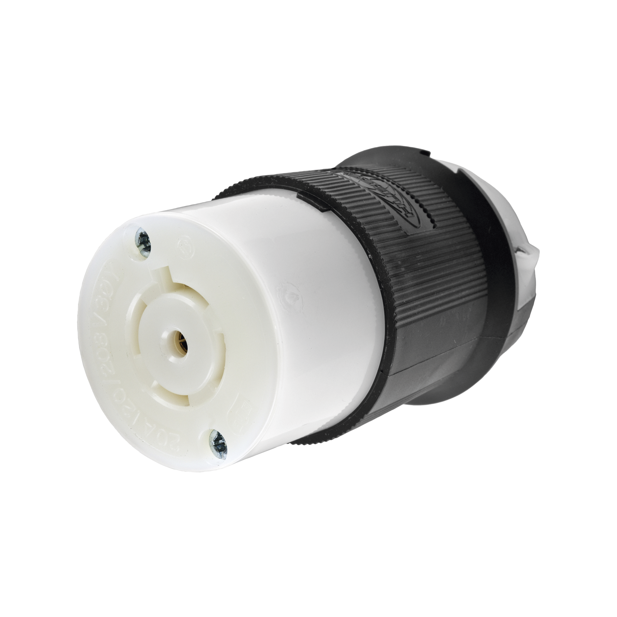 Conector Industrial con Bloqueo de Media Vuelta / 20 A 120/208 V CA / 4 Polos 5 Hilos / Color Blanco y Negro / Nema L21-20R/ Grado Industrial.