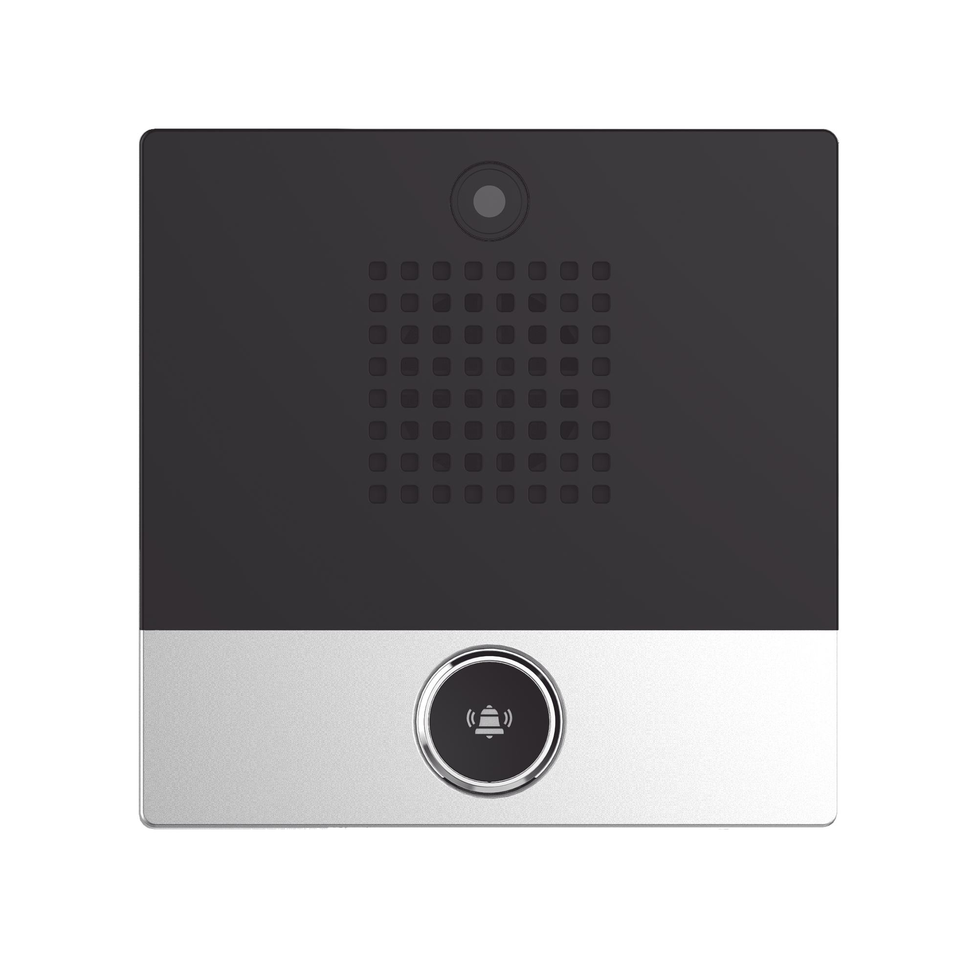 Mini video Intercomunicador para hotelería y hospitales, con diseño elegante, PoE, cámara 1Mpx, 1 botón, 1 relevador integrado de salida y entrada.