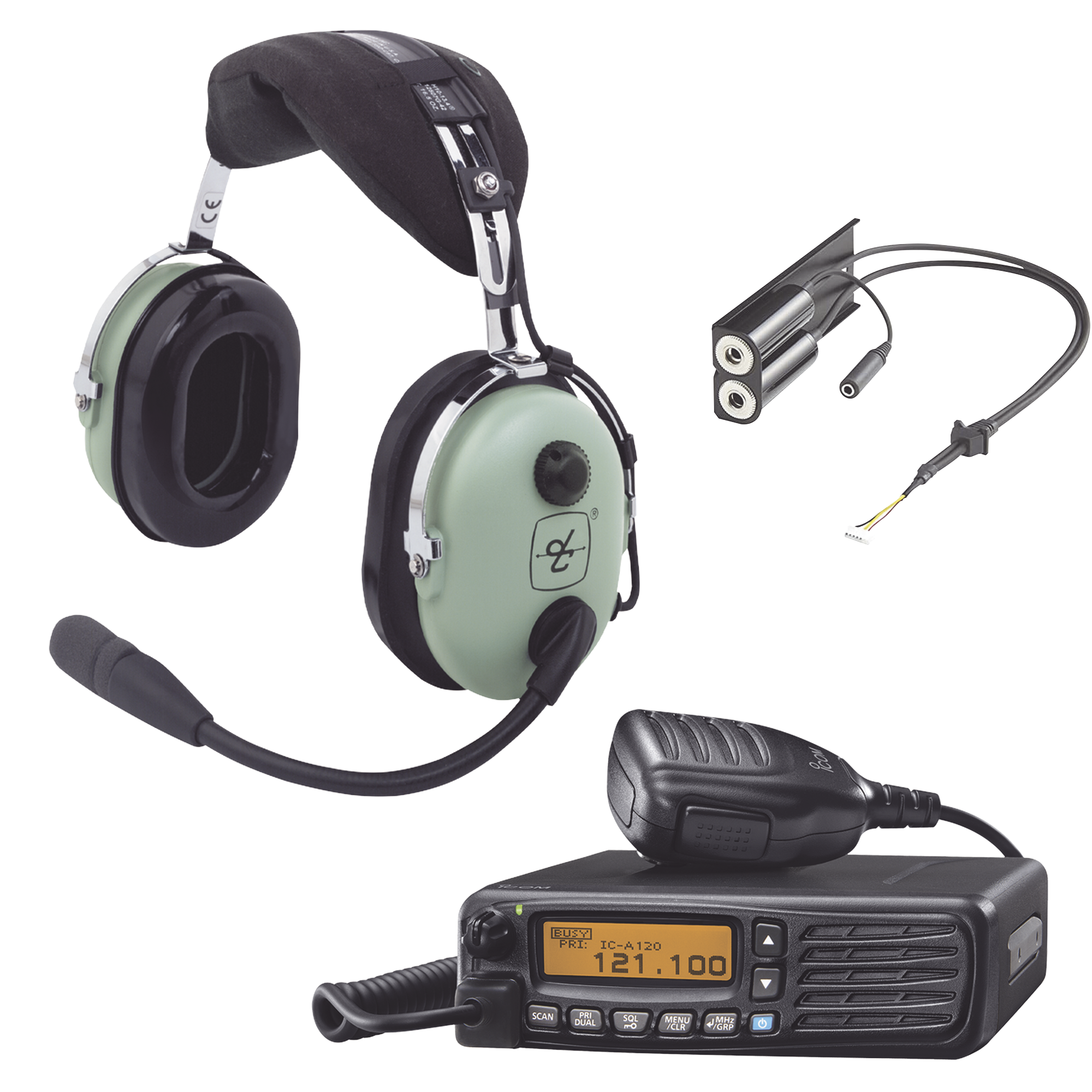 Kit Radio Movil Aéreo Icom con Auricular David Clark para Aviación General