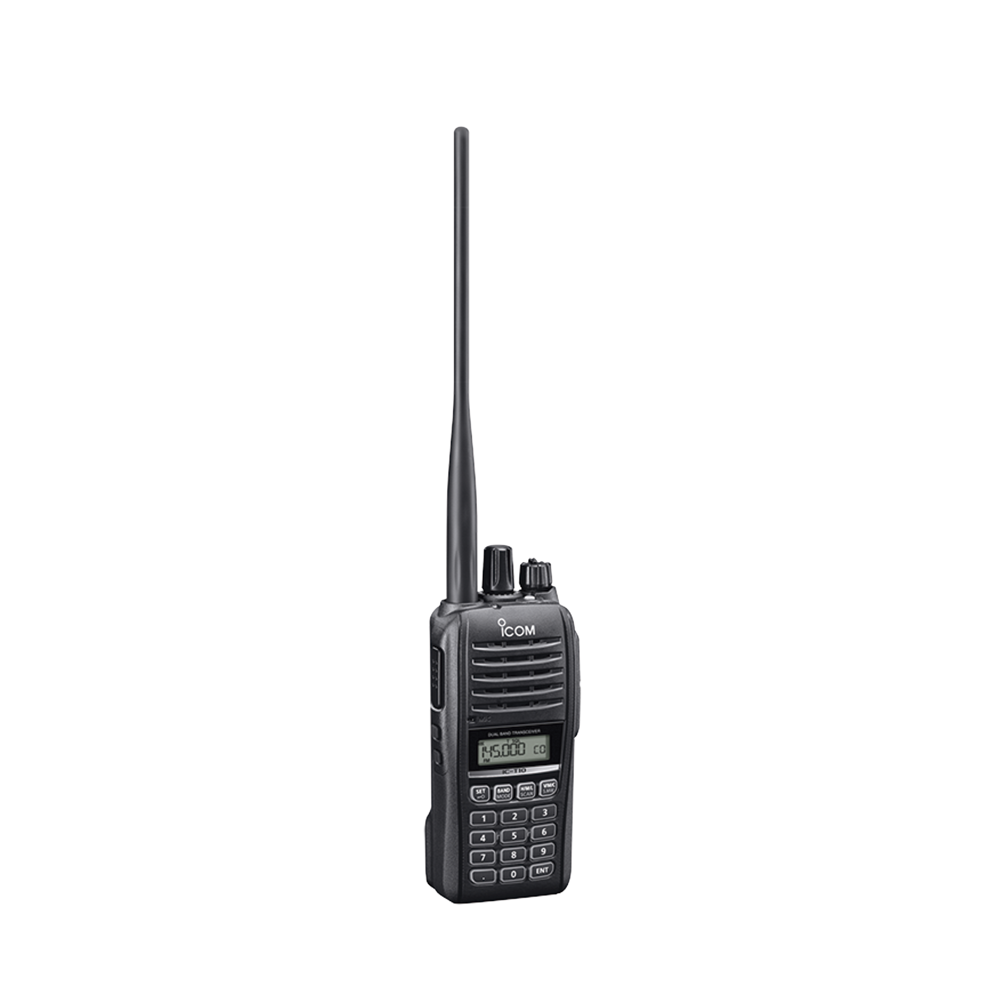 Radio portátil doble banda VHF/UHF, con 5 W de potencia de RF en ambas bandas.
