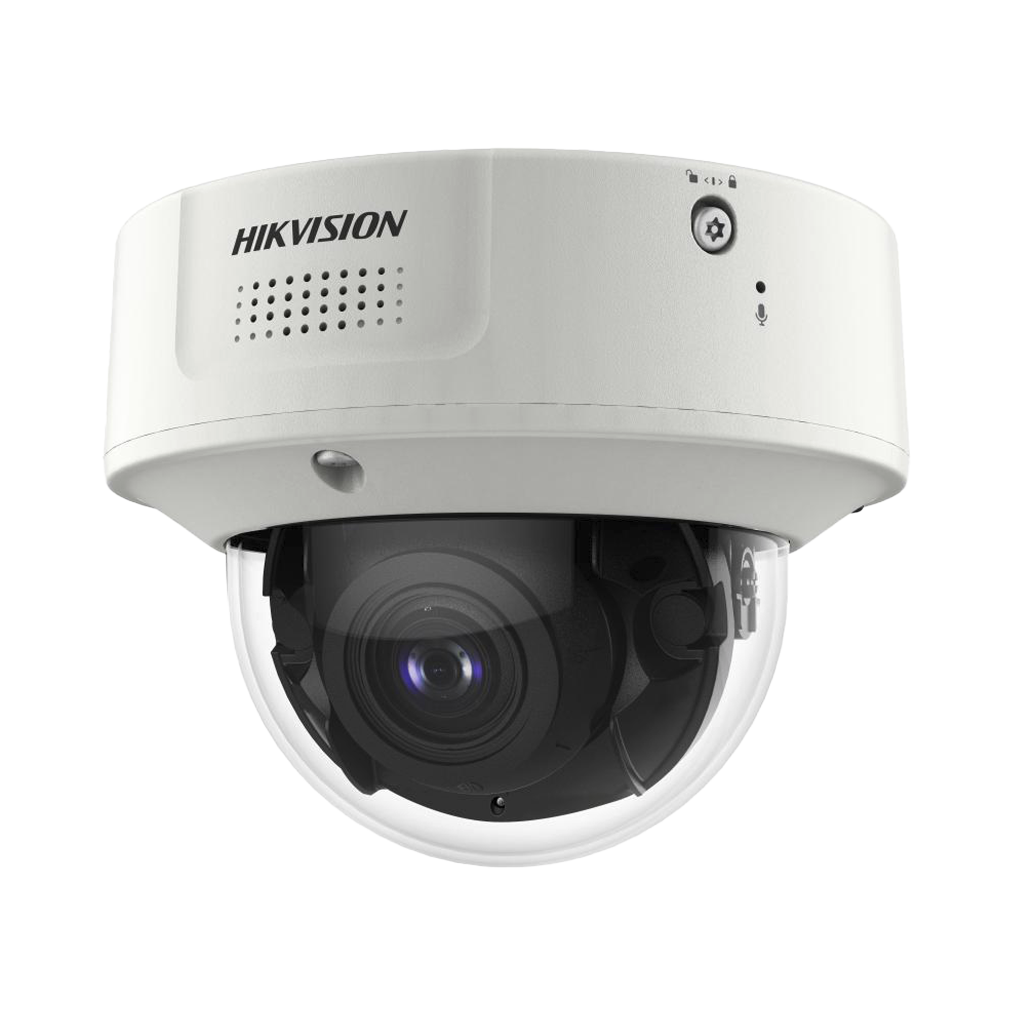 Domo IP 4 Megapixel / Lente Mot. 2.8 a 12 mm 2 / 40 mts IR EXIR / 2 Analiticos Simultaneos / DeepinView / 2 Micrófonos Integrados  / IP67 / IK10 / H.265+ / WDR 150 dB / Captura Facial / Búsqueda por Atributos /