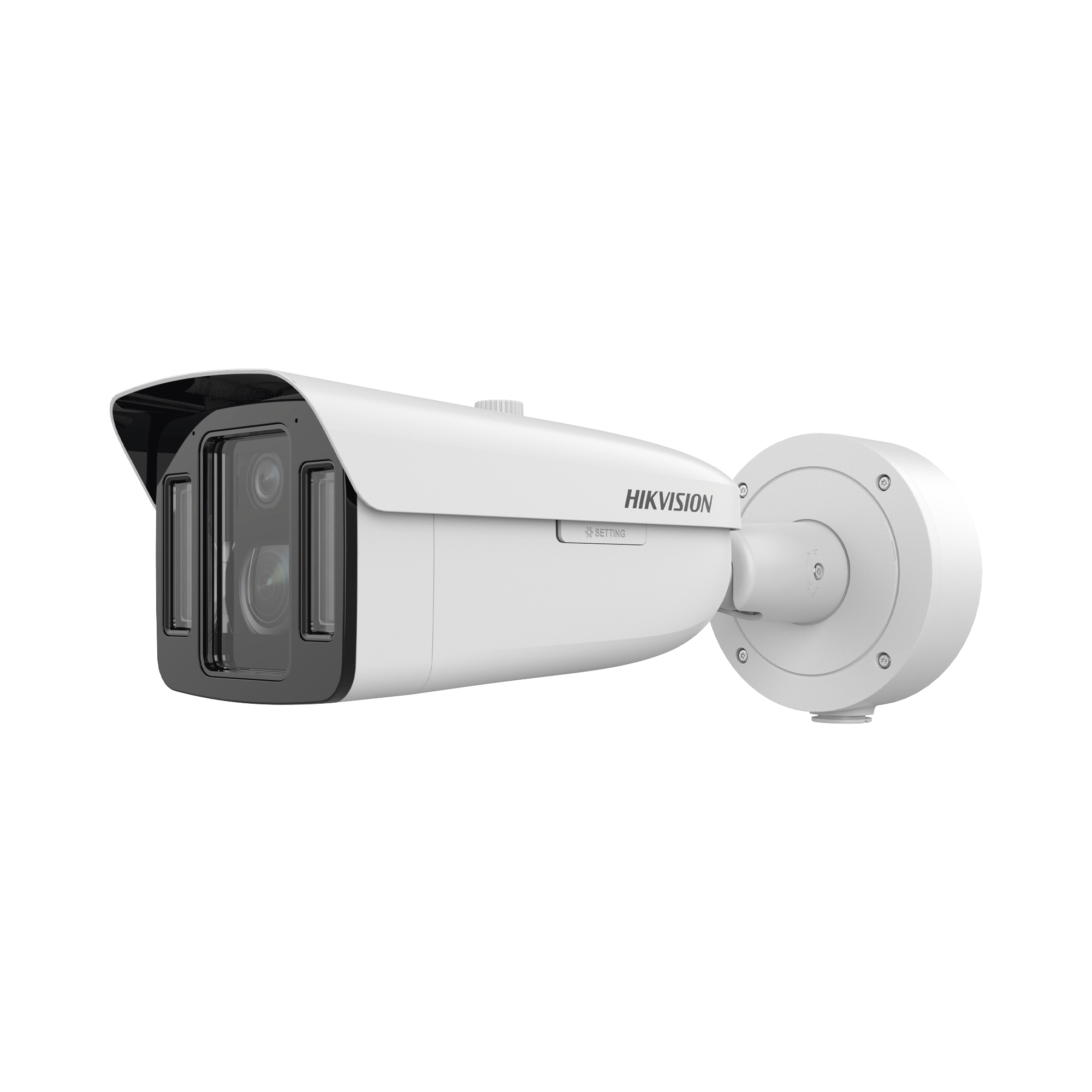 [TandemVu] Bala IP Dual 4 Megapixel (2 Lentes) / Lente Fijo (4 mm / ColorVu) y Lente Mot. (5 a 20 mm / DarkFighter X) / Luz Dual (IR y Luz Blanca) / IP67 / IK10 / Reconocimiento Facial / ACUSENSE / WDR 140 dB / DeepinView / Búsqueda por Atributos