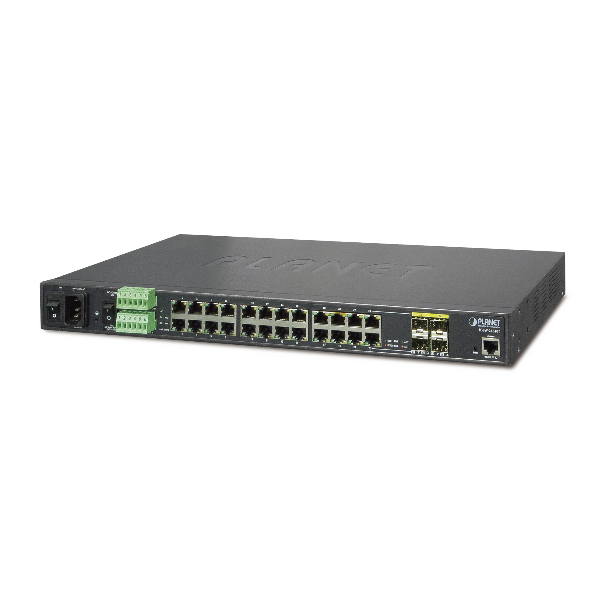 Switch Industrial Administrable 24 Puertos 1000Mbps con 4 Puertos SFP