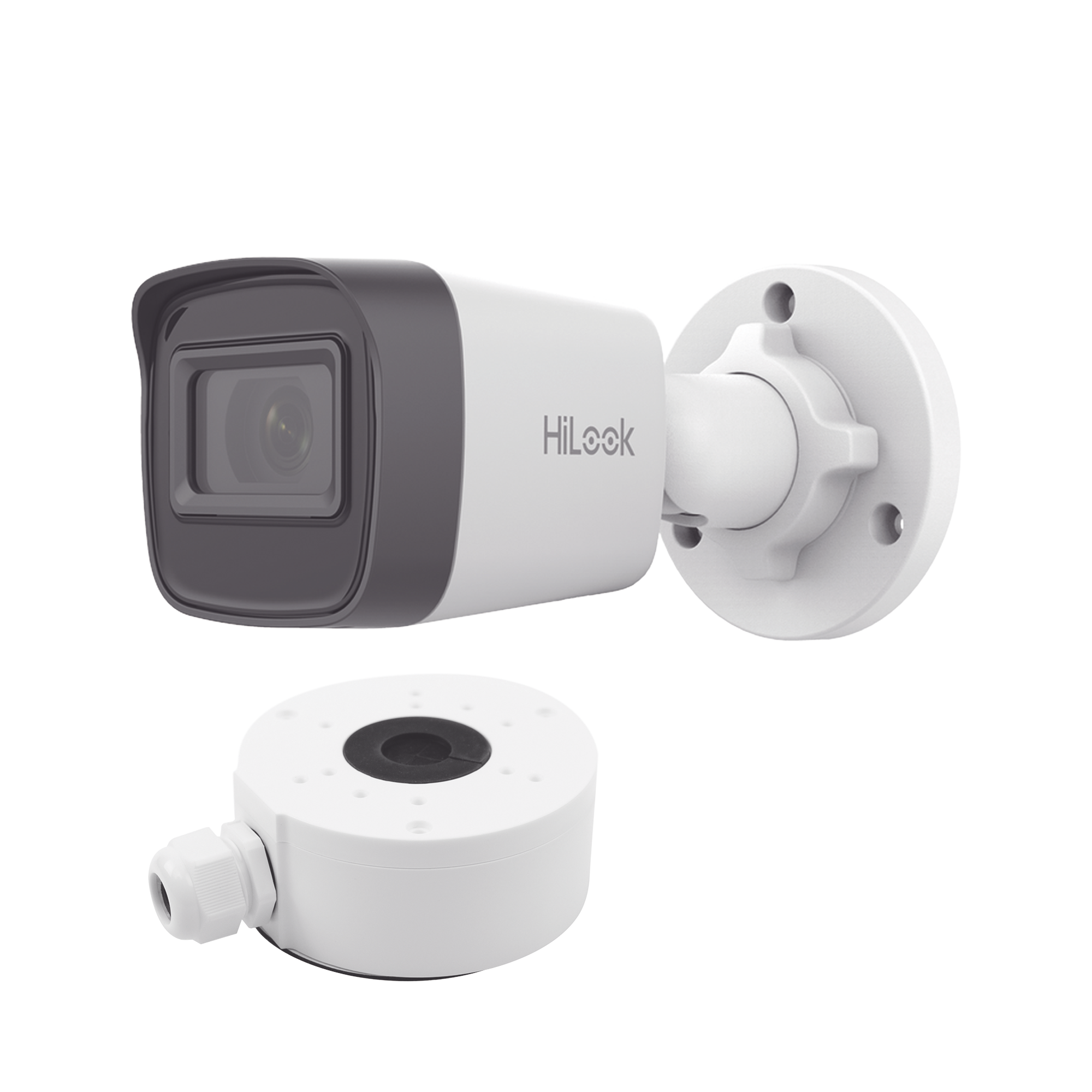 HiLook Series / Bala IP 4 Megapixel / 30 mts IR / Exterior IP67 / PoE / dWDR / Lente 2.8 mm + Caja de conexión DS-1280ZJ-XS