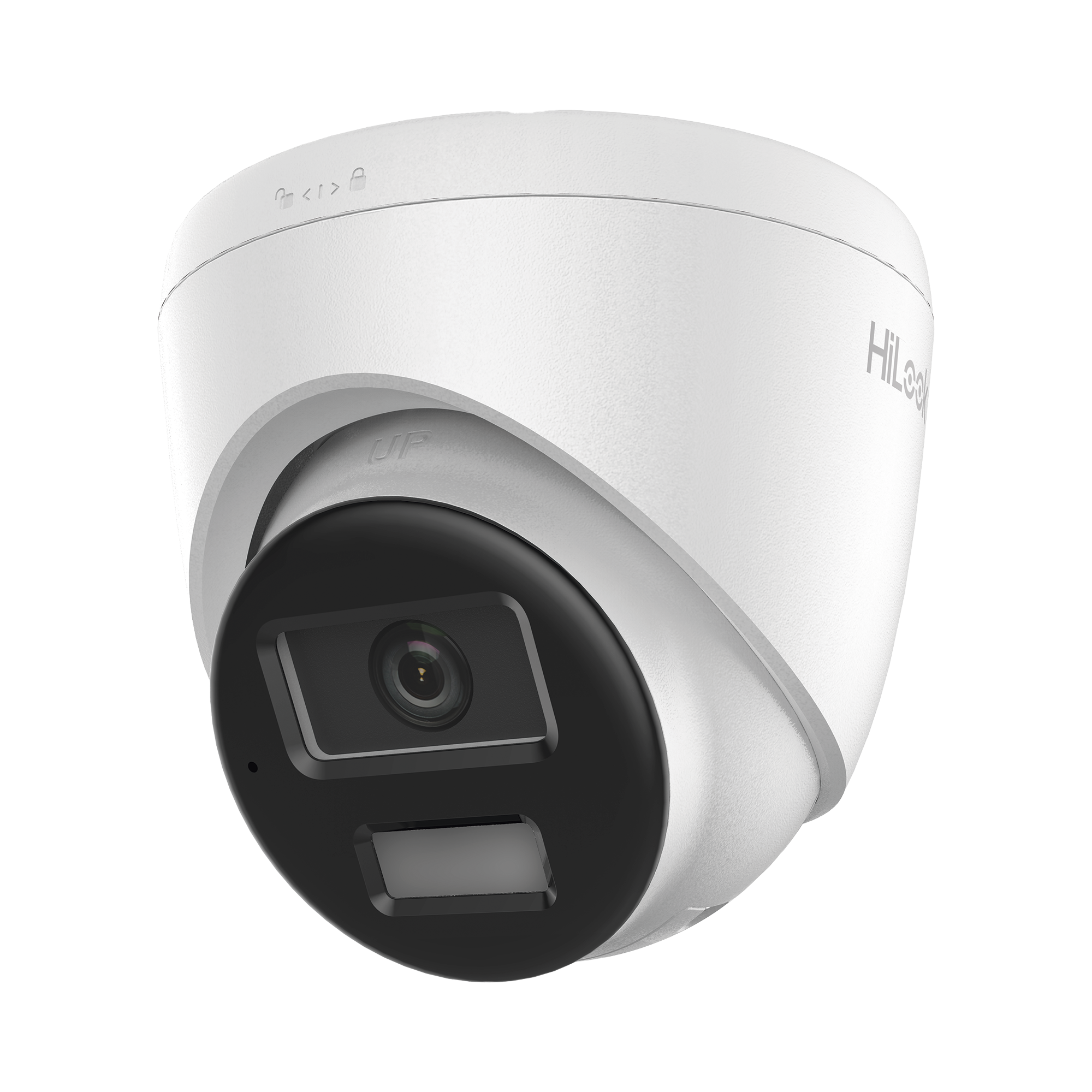 [Dual Light] Turret IP de 2 Megapixel   / Lente 2.8 mm /  Ángulo de visión 101° / 20 mts IR + 15 mts Luz Blanca / Micrófono Integrado / ACUSENSE Lite /  Exterior IP67 / PoE / dWDR / H.265+ / ONVIF