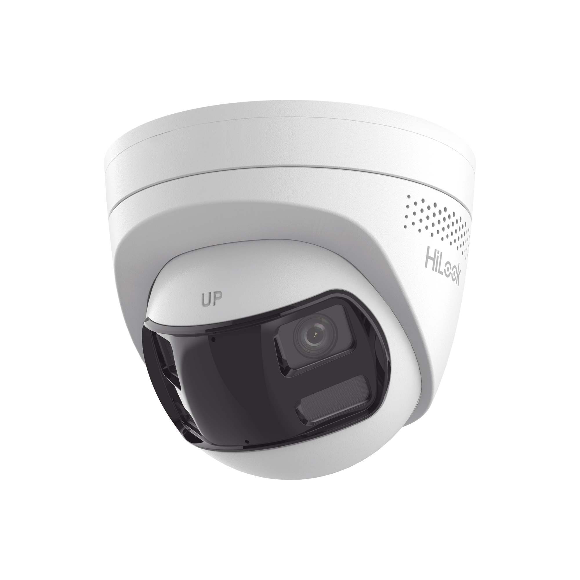 [Dual Light] Turret IP 6 Megapixel / Imagen Panorámica 180°/ PoE / Micrófono y Bocina Integrado / Exterior IP67 / Audio Bidireccional / Alarma Visual y Auditiva Integrada / Smart Supplement Light / Micro SD 512 GB