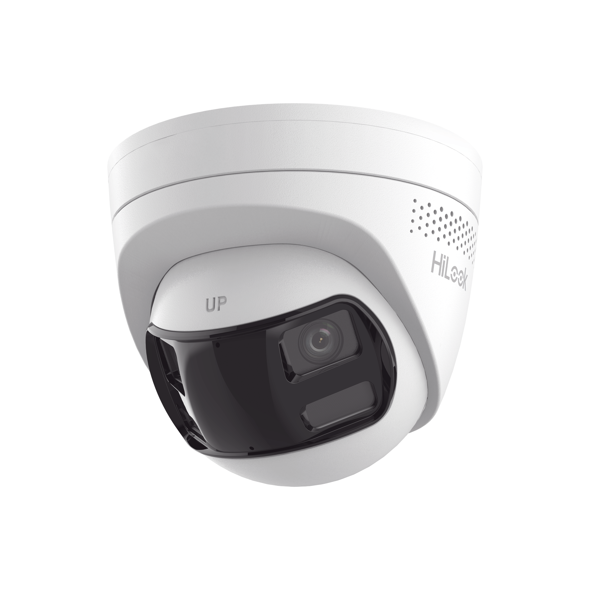 [Dual Light] Turret IP 8 Megapixel / Imagen Panorámica 180°/ PoE / Micrófono y Bocina Integrado / Exterior IP67 / Audio Bidireccional / Alarma Visual y Auditiva Integrada / Smart Supplement Light / Micro SD 512 GB