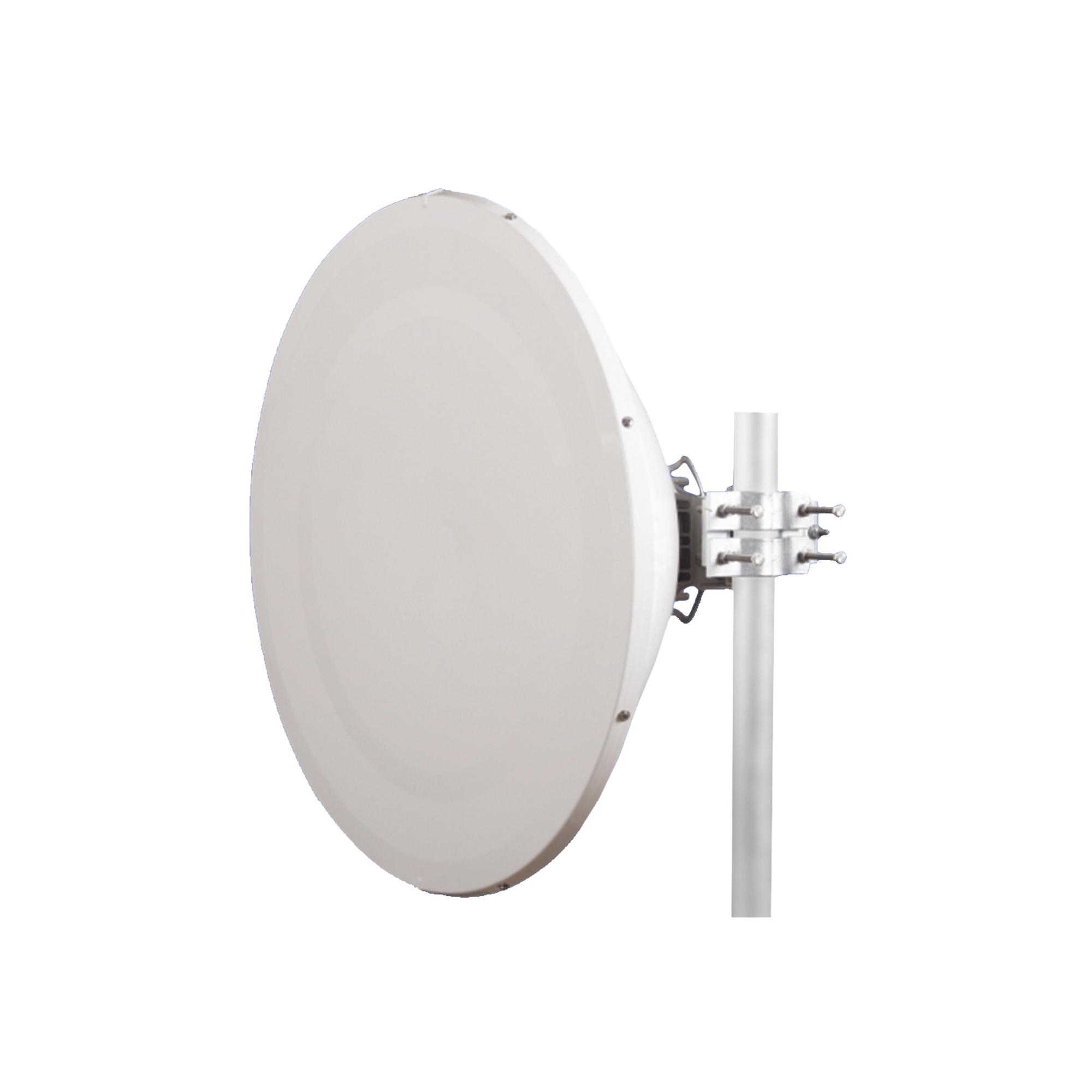 Antena direccional Alto Rendimiento / Parábola profunda para mayor aislamiento al ruido /4 ft / Guía de onda  para radio B5x y C5x / Ganancia de 35 dBi / Soporte de acero inoxidable / Polaridad en 90 ° y 45 ° / Incluye montaje.