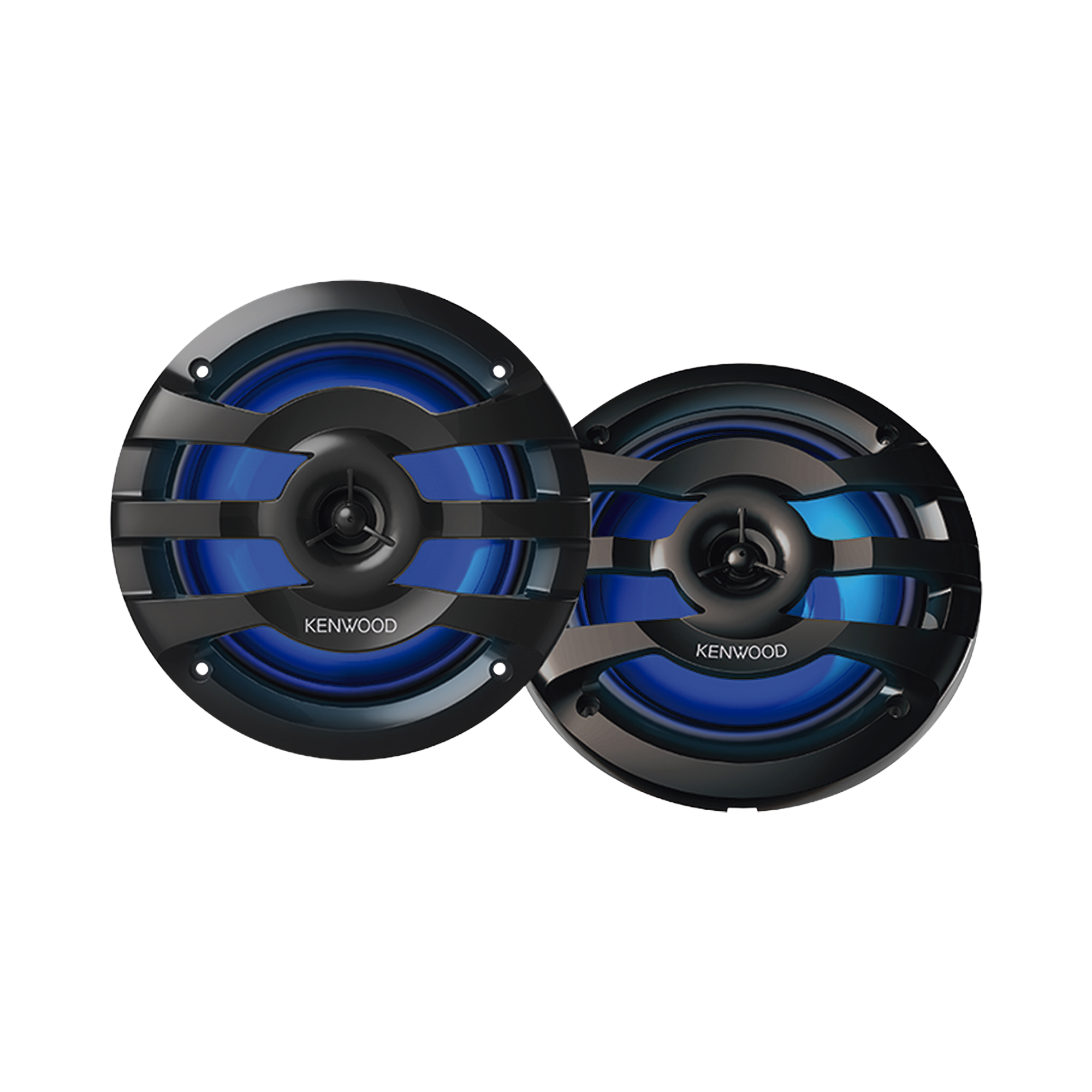 Par de altavoces fabricados en grado marinos en rejilla color negro de 6.5" con iluminación led,  potencia máxima de 260 W