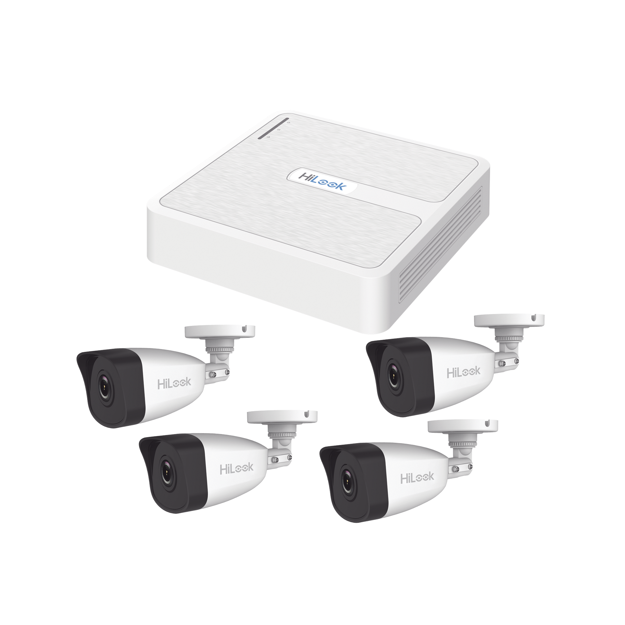 Kit IP 4 Megapixel / NVR de 4 Canales con 4 Puertos PoE / 4 Cámaras IP con Micrófono Integrado / Bala para Exterior