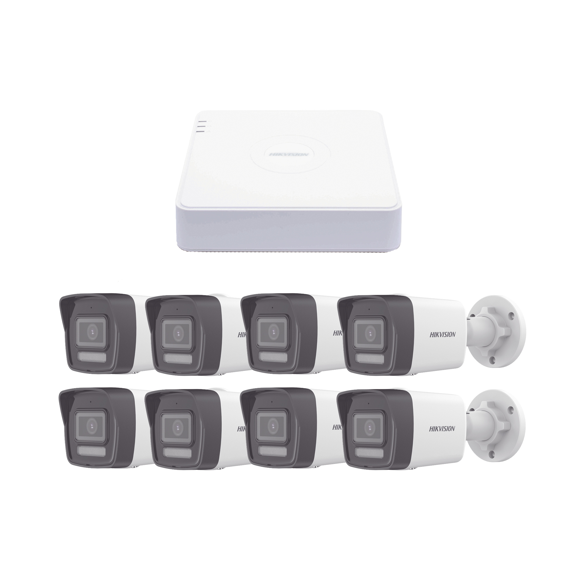 Kit IP 1080p (2 Megapixel) / NVR de 8 Canales con 8 Puertos PoE / 8 Cámaras IP Bala ColorVu Lite y ACUSENSE Lite / Micrófono Integrado