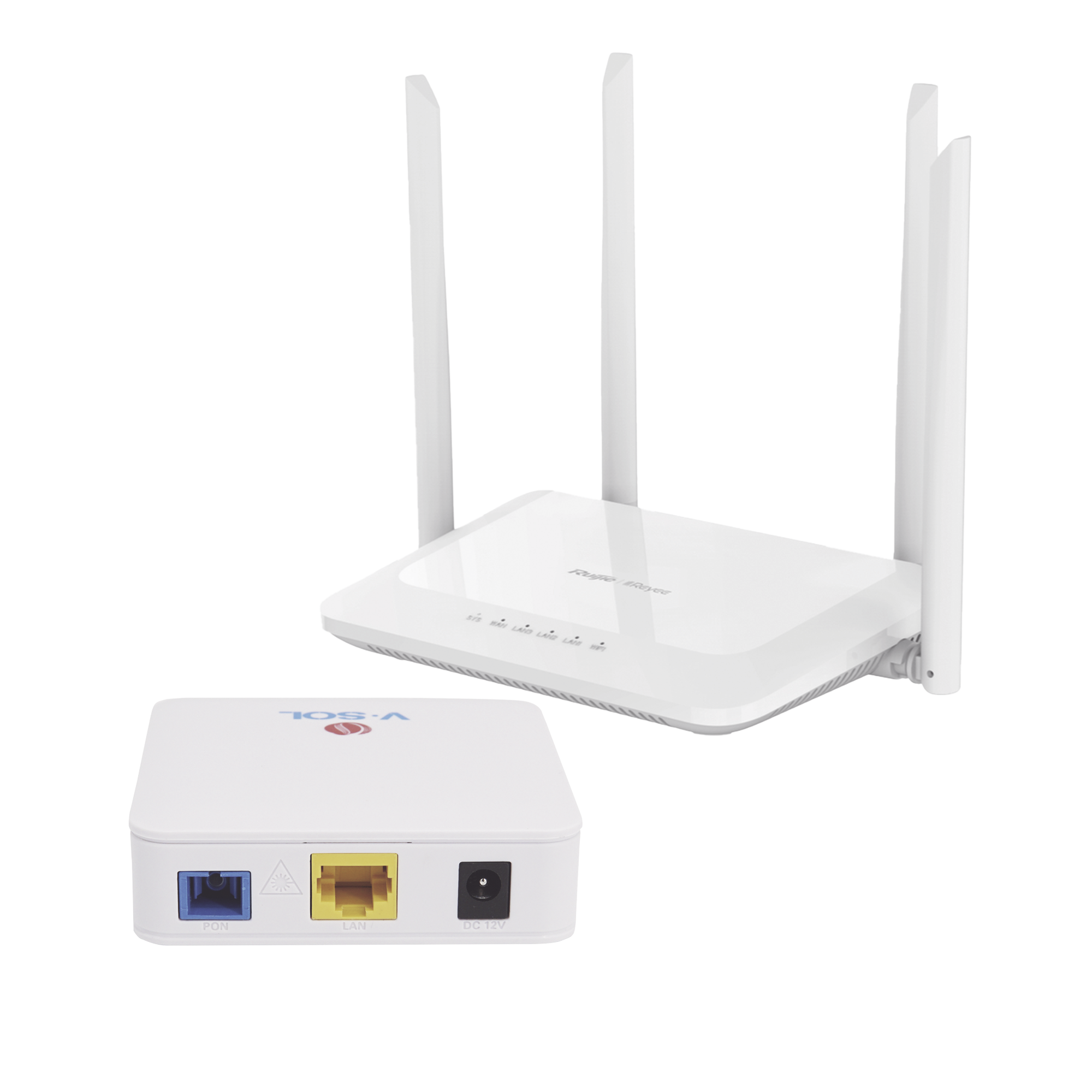 Kit 1 ONU Bridge V-Sol, Dual GPON/EPON con Router Home Mesh Ideal para distribuciones WISP de mayor cobertura Wi-Fi en Hogares y Oficinas