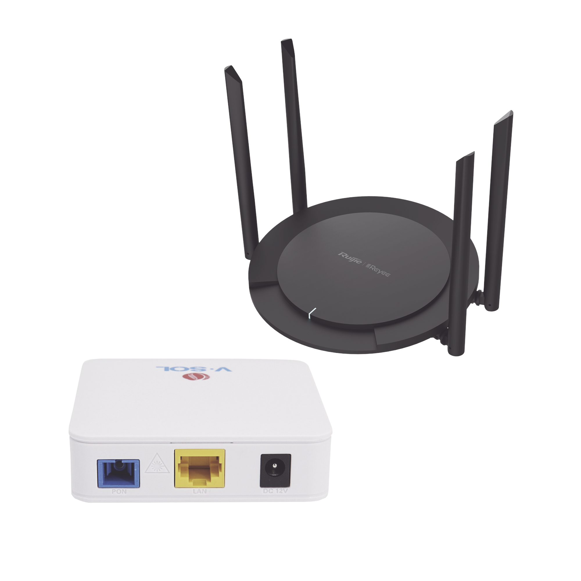 Kit 2 ONU Bridge V-Sol, Dual GPON/EPON con Router Home Wi-Fi Ideal para distribuciones WISP de mayor cobertura Wi-Fi en Hogares y Oficinas