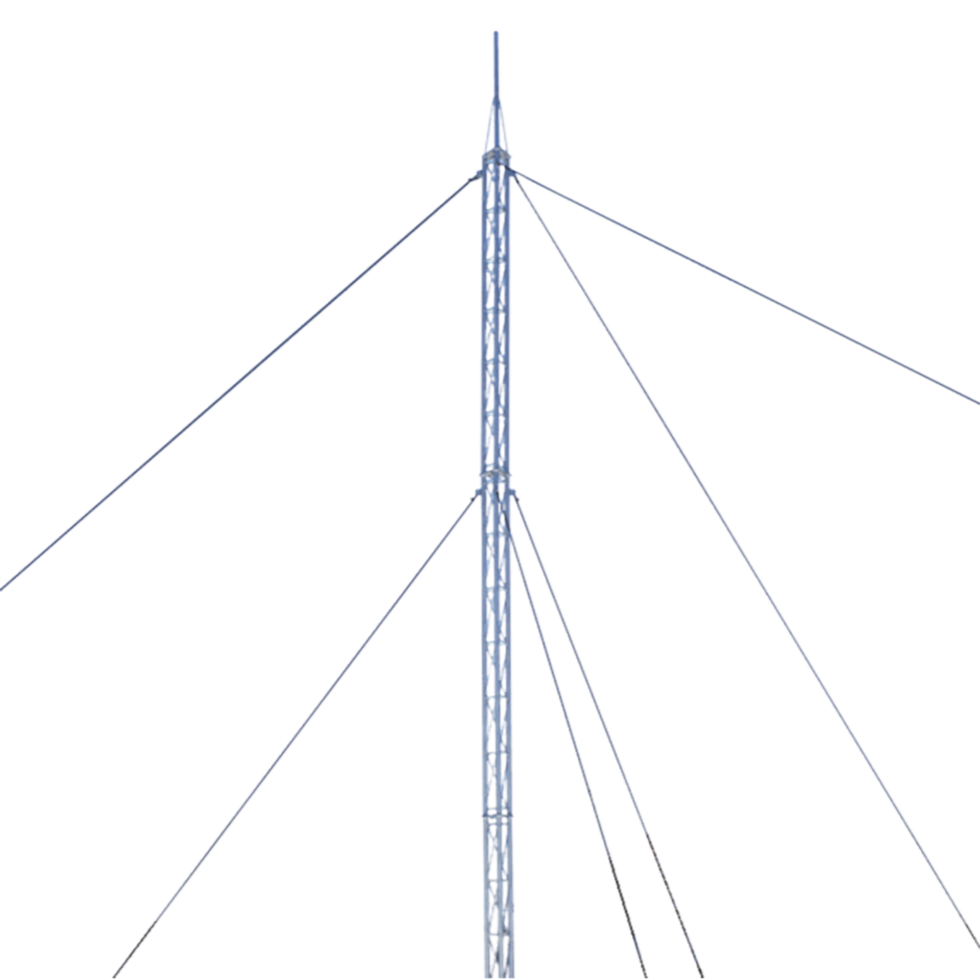 Kit de Torre Arriostrada de Techo de 15 m con Tramo STZ30 Galvanizado Electrolítico (No incluye retenida).