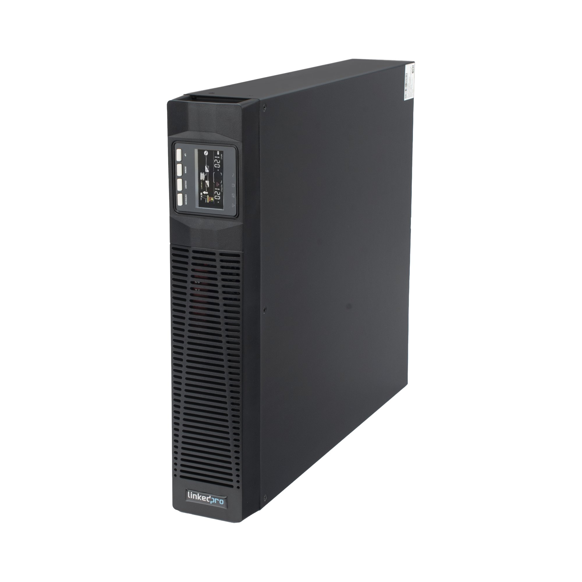 UPS de 2000VA/1800W / Topología On-Line Doble Conversión / Entrada y Salida de 120 Vca / Clavija de Entrada NEMA 5-20P / Pantalla LCD Configurable / Formato Rack/Torre