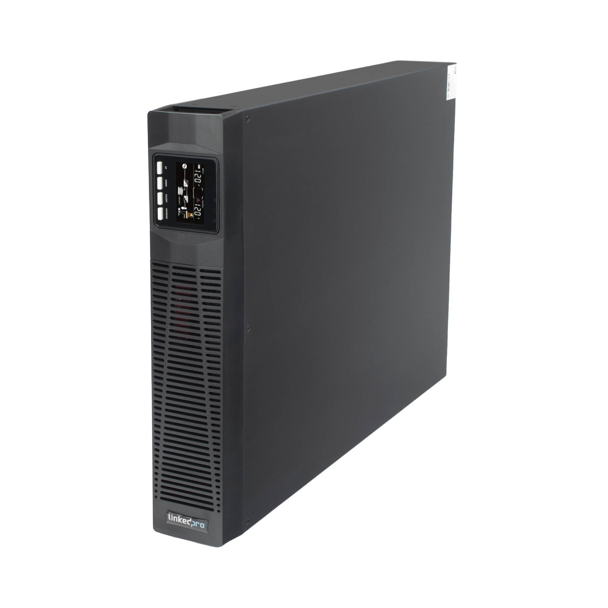 UPS de 3000VA/2700W / Topología On-Line Doble Conversión con Baterías Internas / Entrada y Salida de 120 Vca  / Pantalla LCD Configurable / Formato Rack o Torre / 8 Salidas