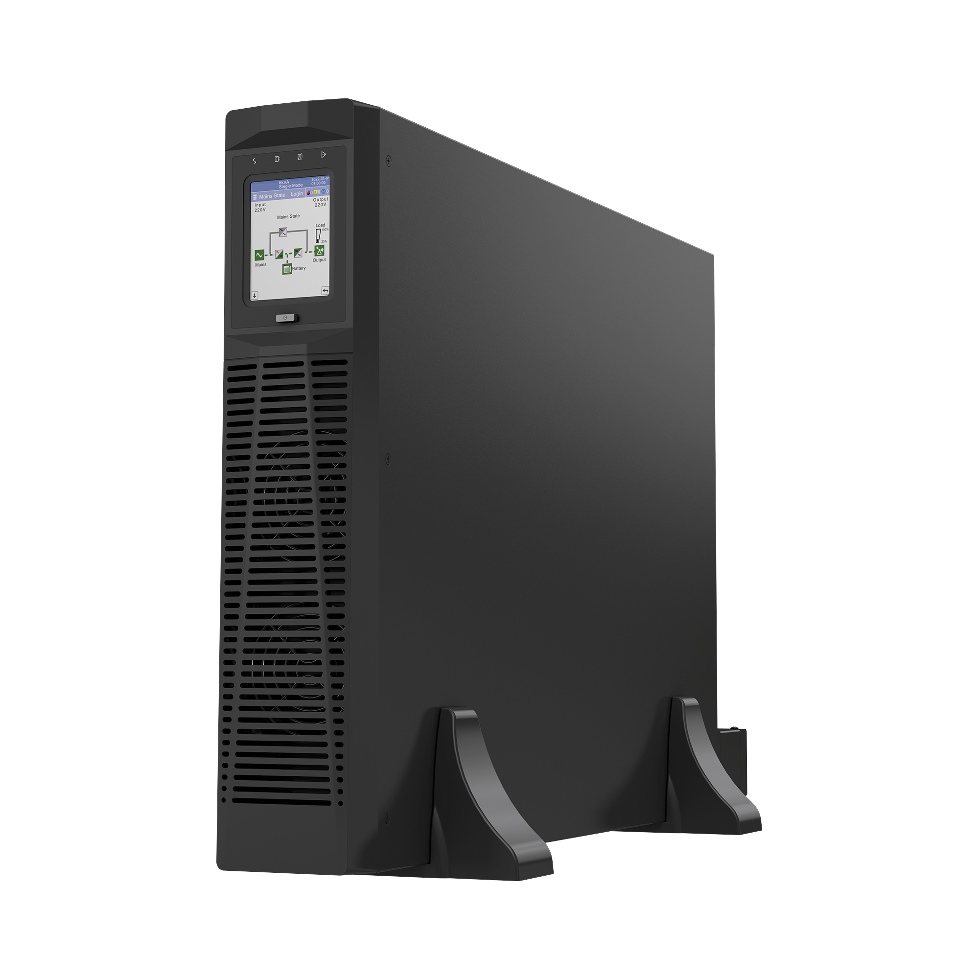 UPS Rack-Torre 6KVA / 5.4kW Entrada s 220VCA, Salida 220VCA (Fase Única), 2 Unidades Rack, Equipo de Largo Tiempo de Operación con Respaldo