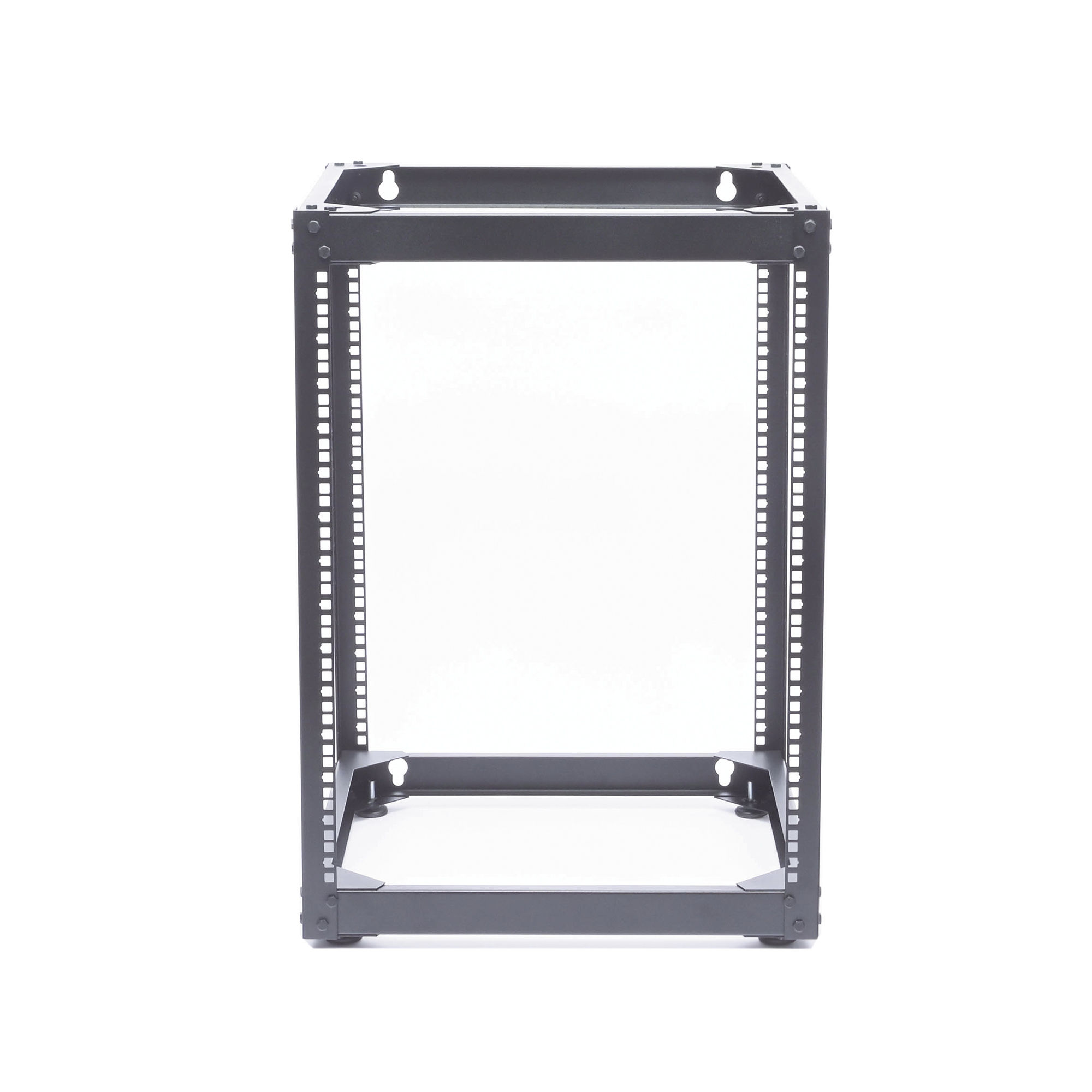 Rack Abierto de 4 Postes Instalación Pared o Piso de 14 Unidades, Ideal para Equipo de Audio!