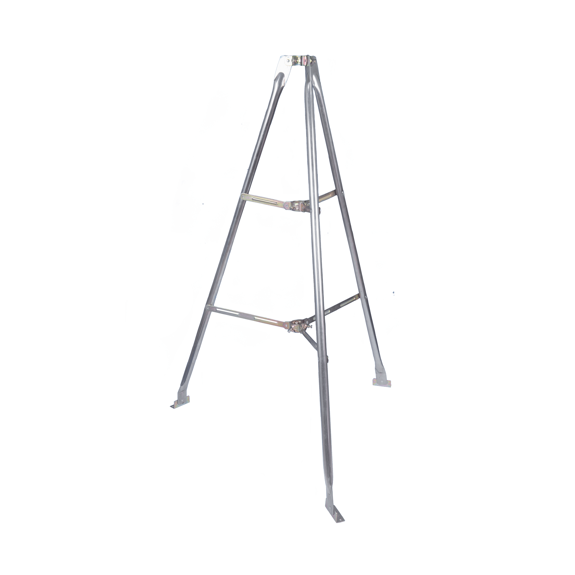 Montaje de tripie para exterior, altura total del tripie 1.52 m. Compatible con mástiles de hasta 3 m de largo 1  1/4 a 2" de diámetro