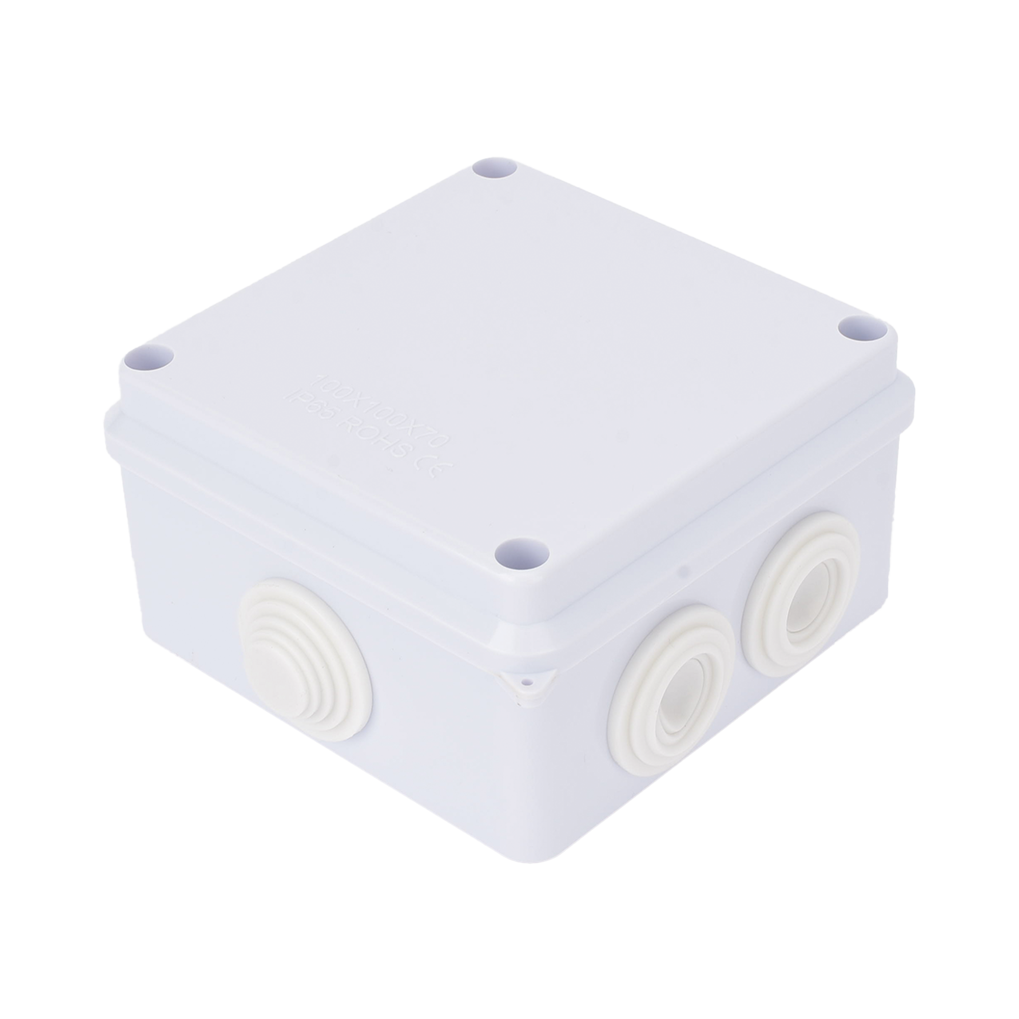 Caja de Conexiones Impermeable IP65, 7 Entradas, Dimensiones 100 x 100 x 70 mm, para Instalaciones Industriales, Comerciales y Residenciales, Incluye Tornillería para su Instalación