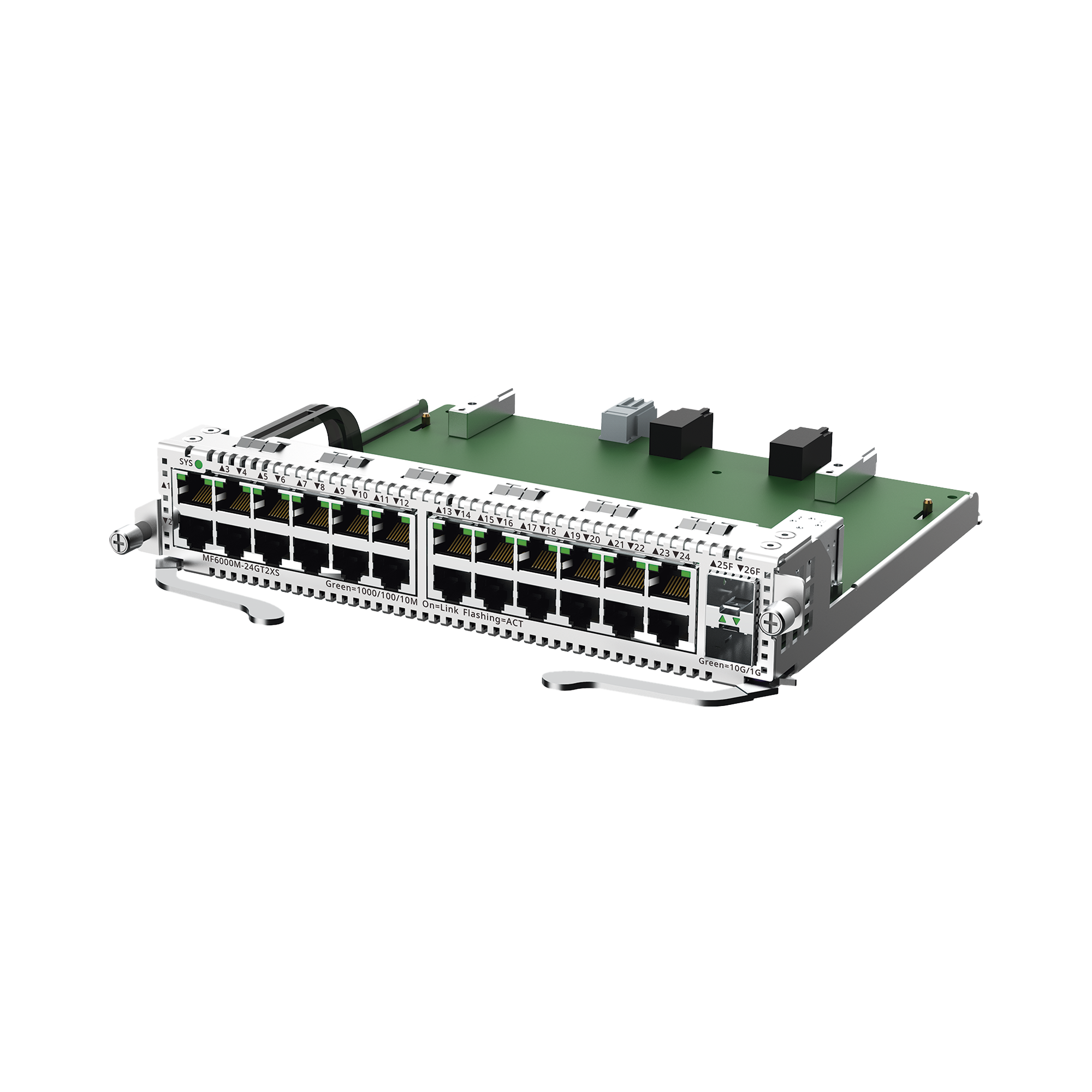 e-Lighten Tarjeta Modular para OLT modelo RG-NBF6002M, 24 puertos Ethernet de 1G, 2 puertos SFP+ de 10G