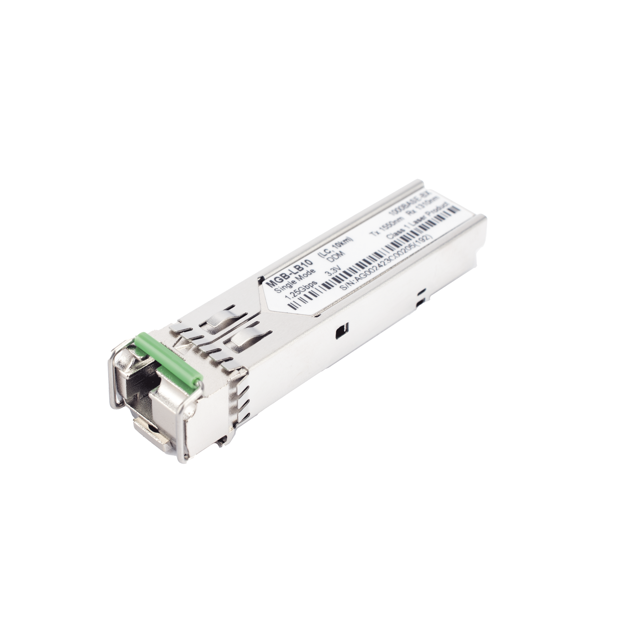 Transceptor mini-Gbic SFP 1G LC TX:1550nm RX:1310 para fibra Mono Modo 10 Km WDM, Requiere MGB-LA10