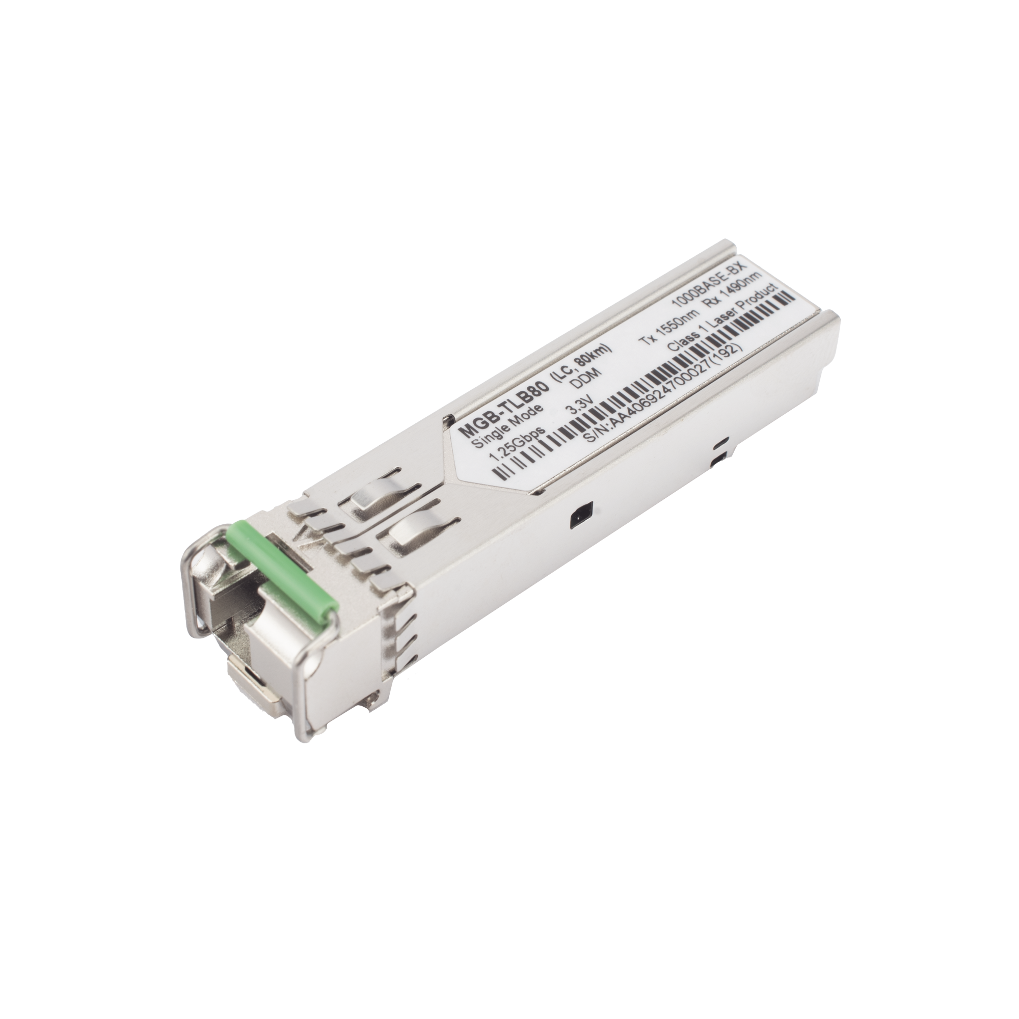 Módulo mini-GBIC SFP-Port 1000BASE-BX (WDM, TX:1550nm) - 80 km (-40~85 grados C)
