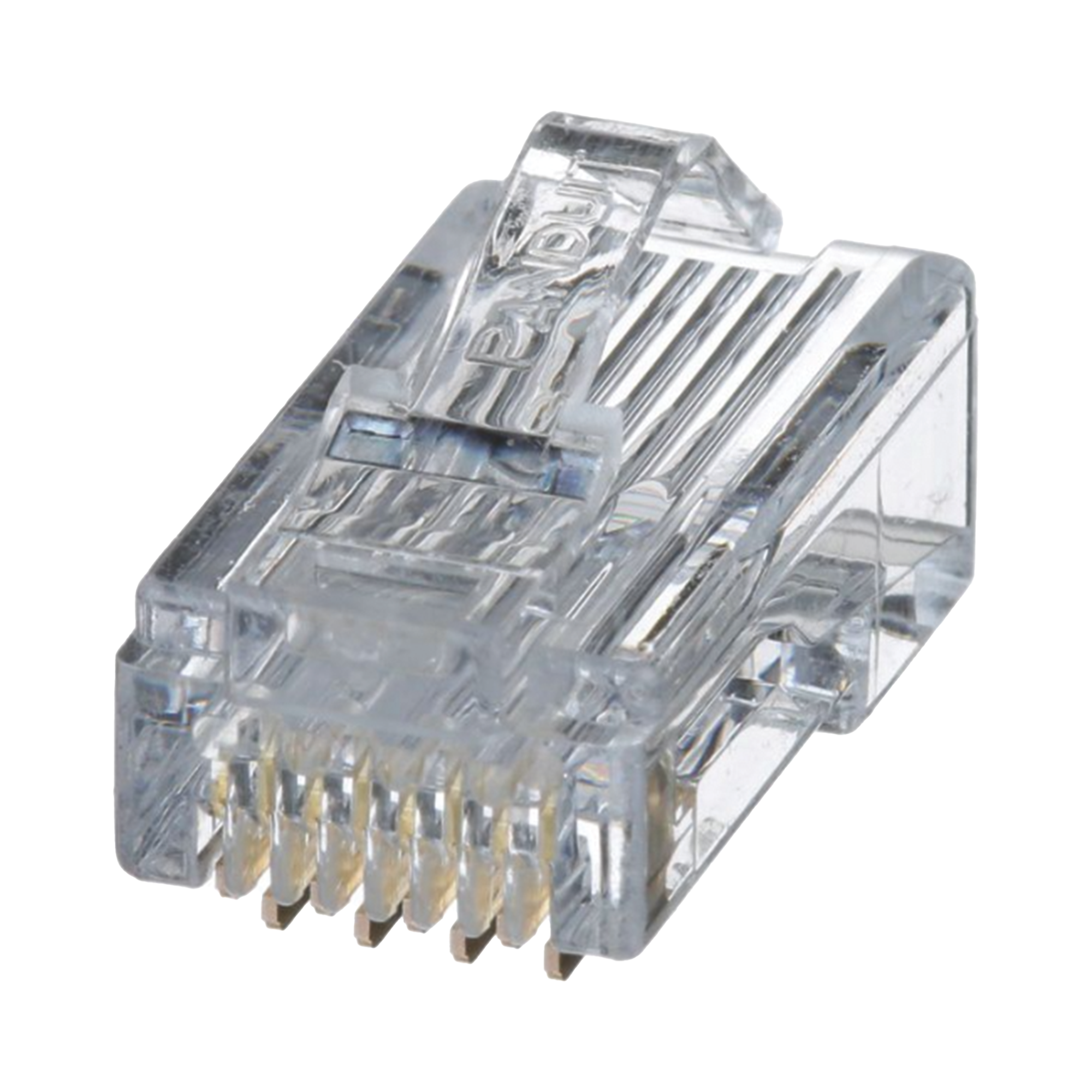Plug RJ45 Cat5e, Para Cable UTP de Calibres 24-26 AWG, Chapado en Oro de 50 micras, Paquete de 100 piezas