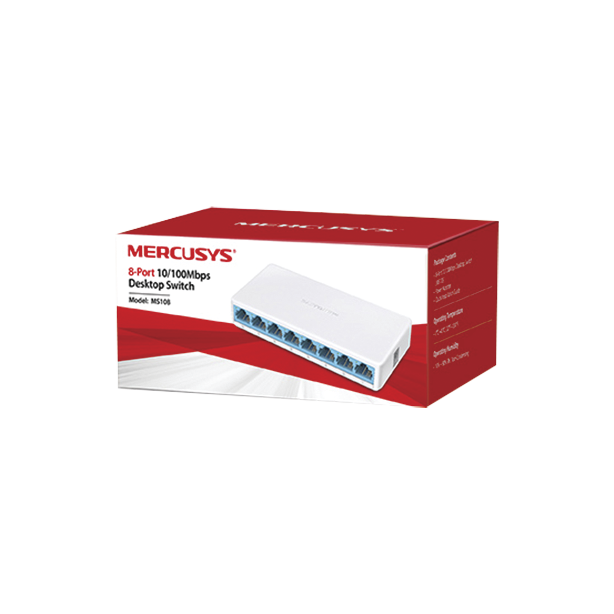 Switch NO Administrable / Para escritorio / 8 puertos 10/100 Mbps / Diseño Compacto / Plug and Play