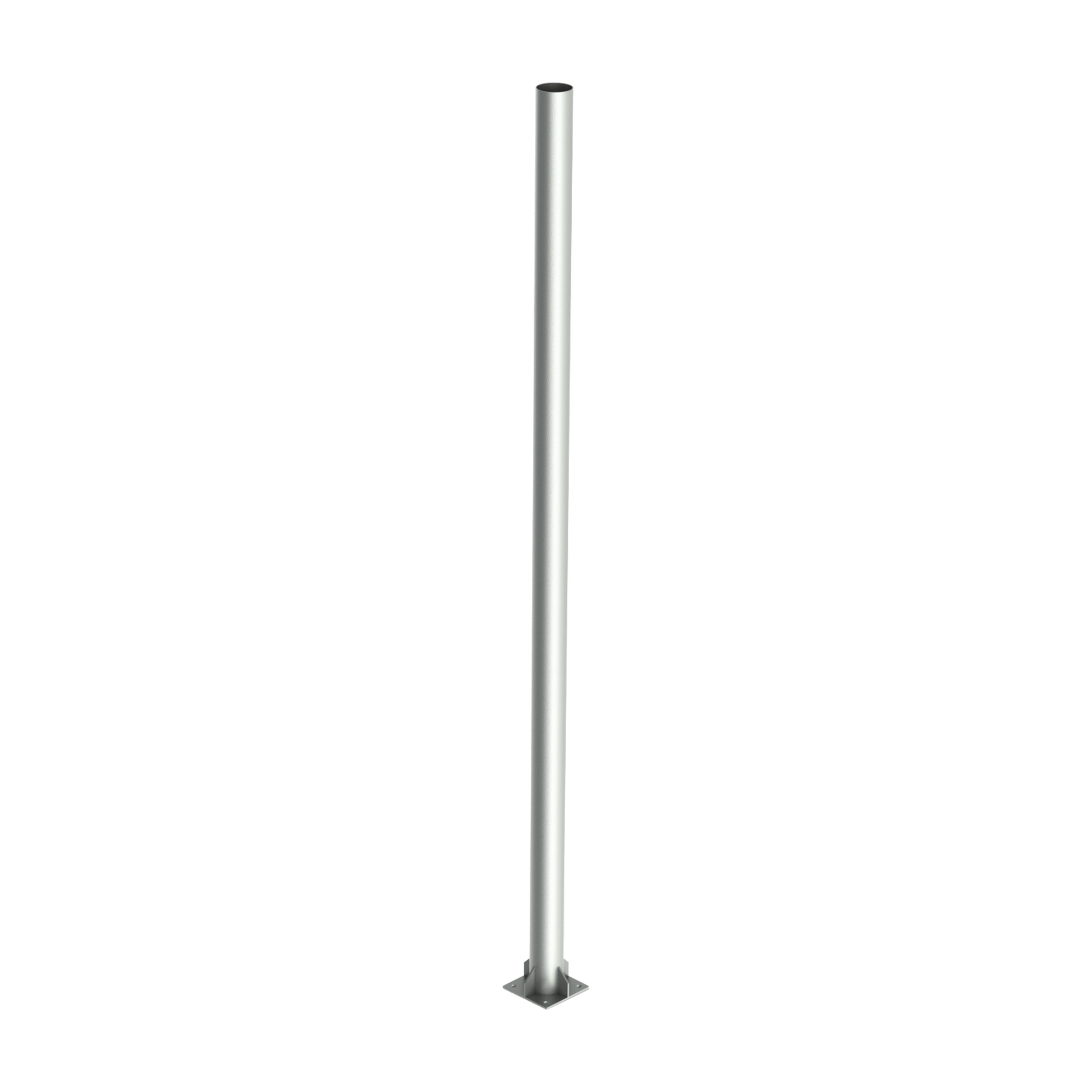 Poste de Acero Galvanizado para Videovigilancia, 4 m de altura.