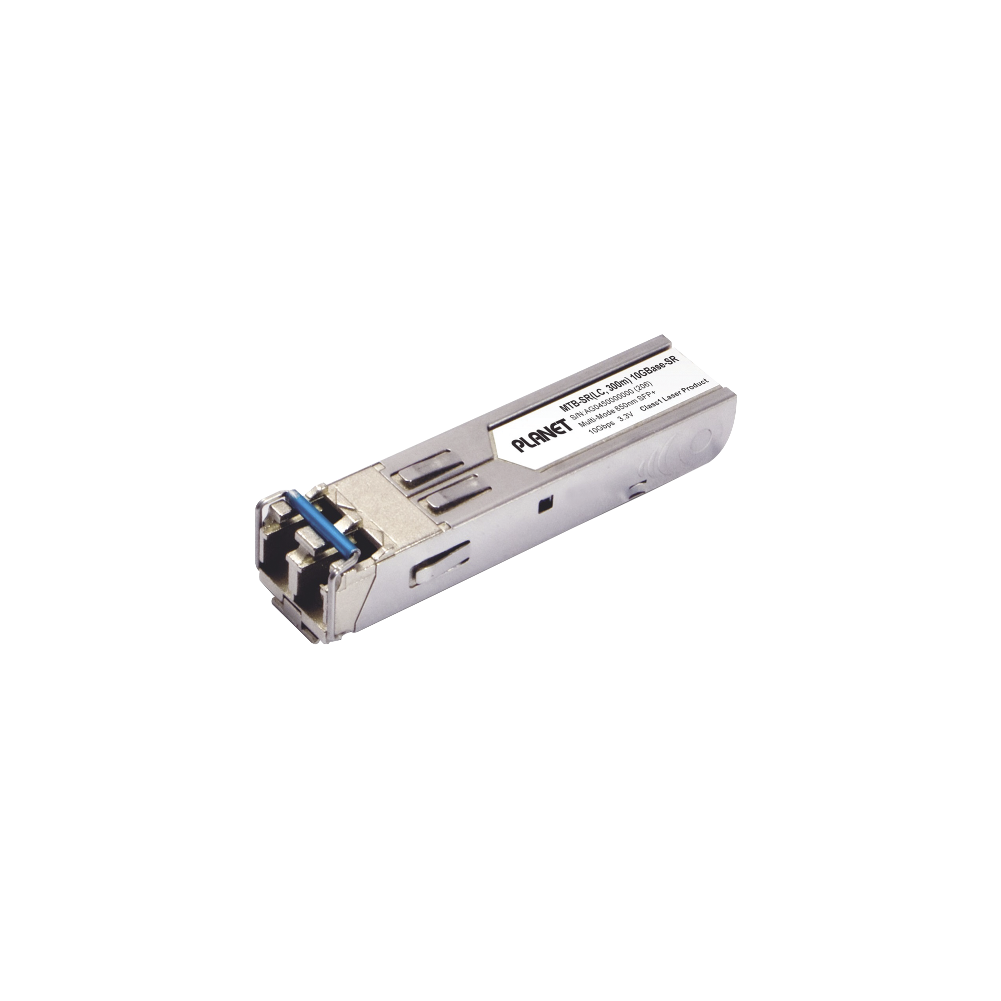 Transceptor Industrial, SFP de 10 G, Conector LC, Fibra Multimodo, Hasta 300 m, Soporta temperaturas de -40 a 85°C.