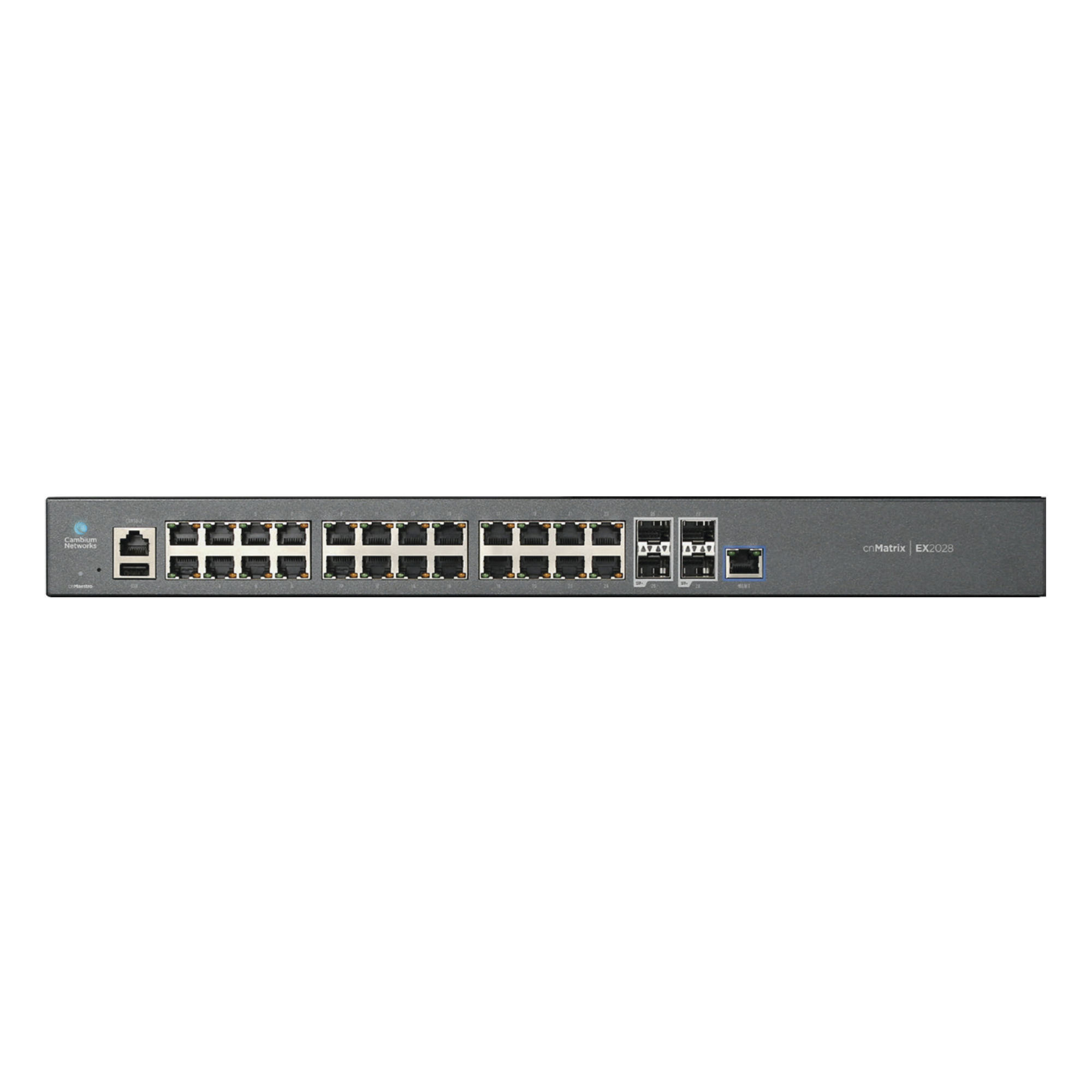 Switch cnMatrix EX2028 capa 3 de 28 puertos (24 Ethernet Gigabit, 4 SFP+) administración desde la Nube (MX-EX2028XXA-U)